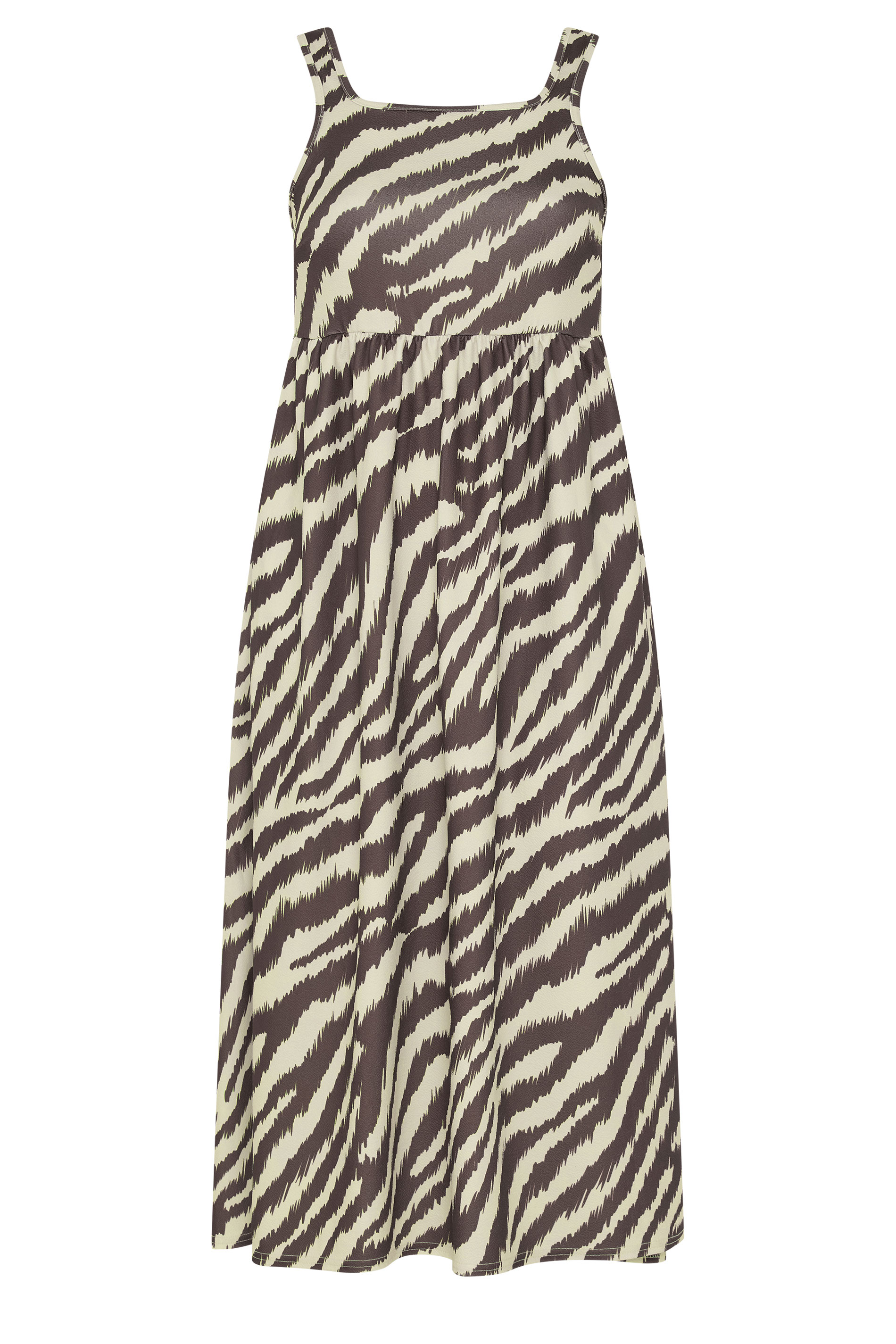 LIMITED COLLECTION Plus Size Brown Zebra Strappy Dress | Yours Clothing 5