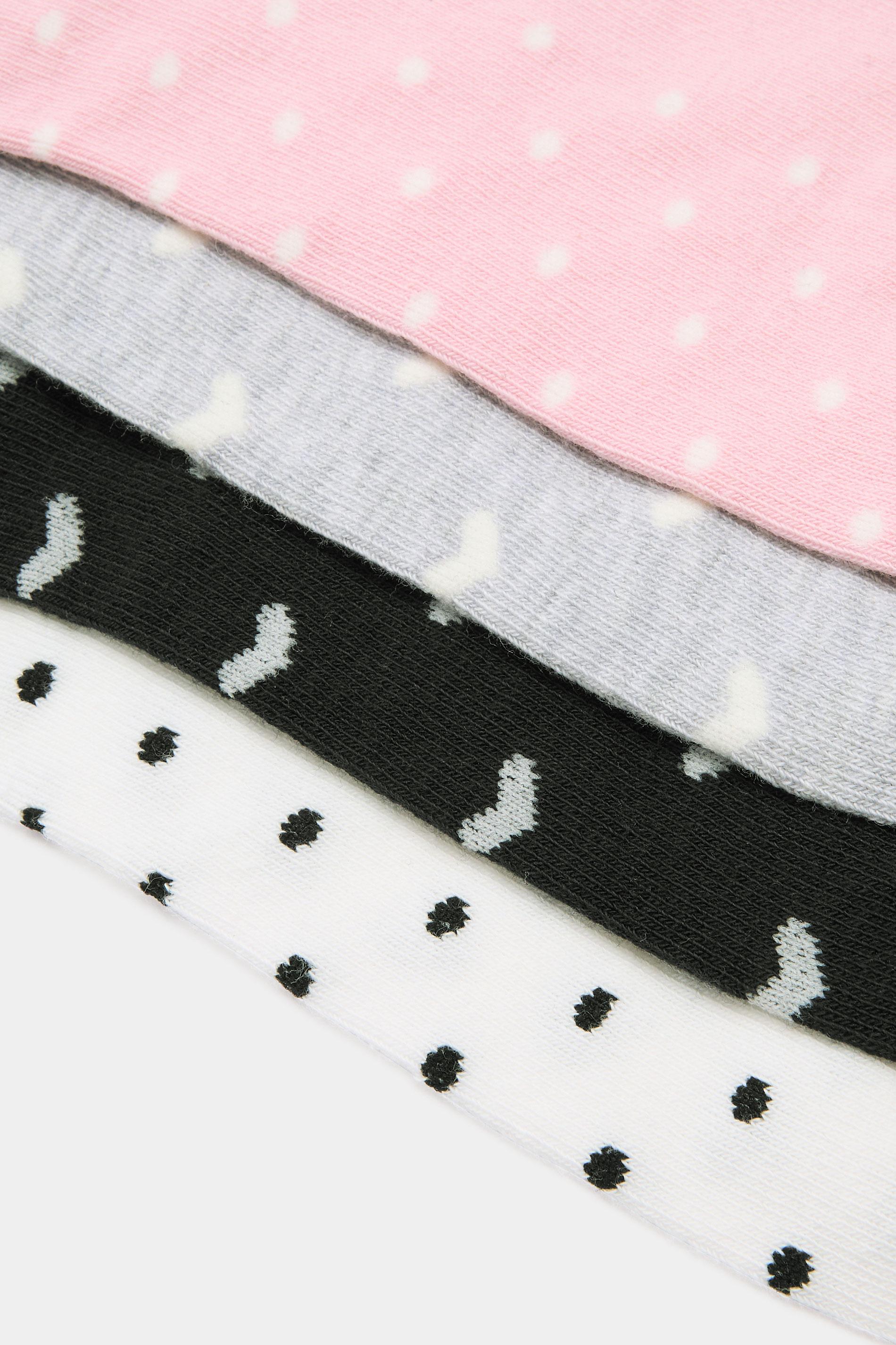 YOURSET 4 PACK Plus Size Pink Polka Dot Liner Socks | Yours Clothing 2