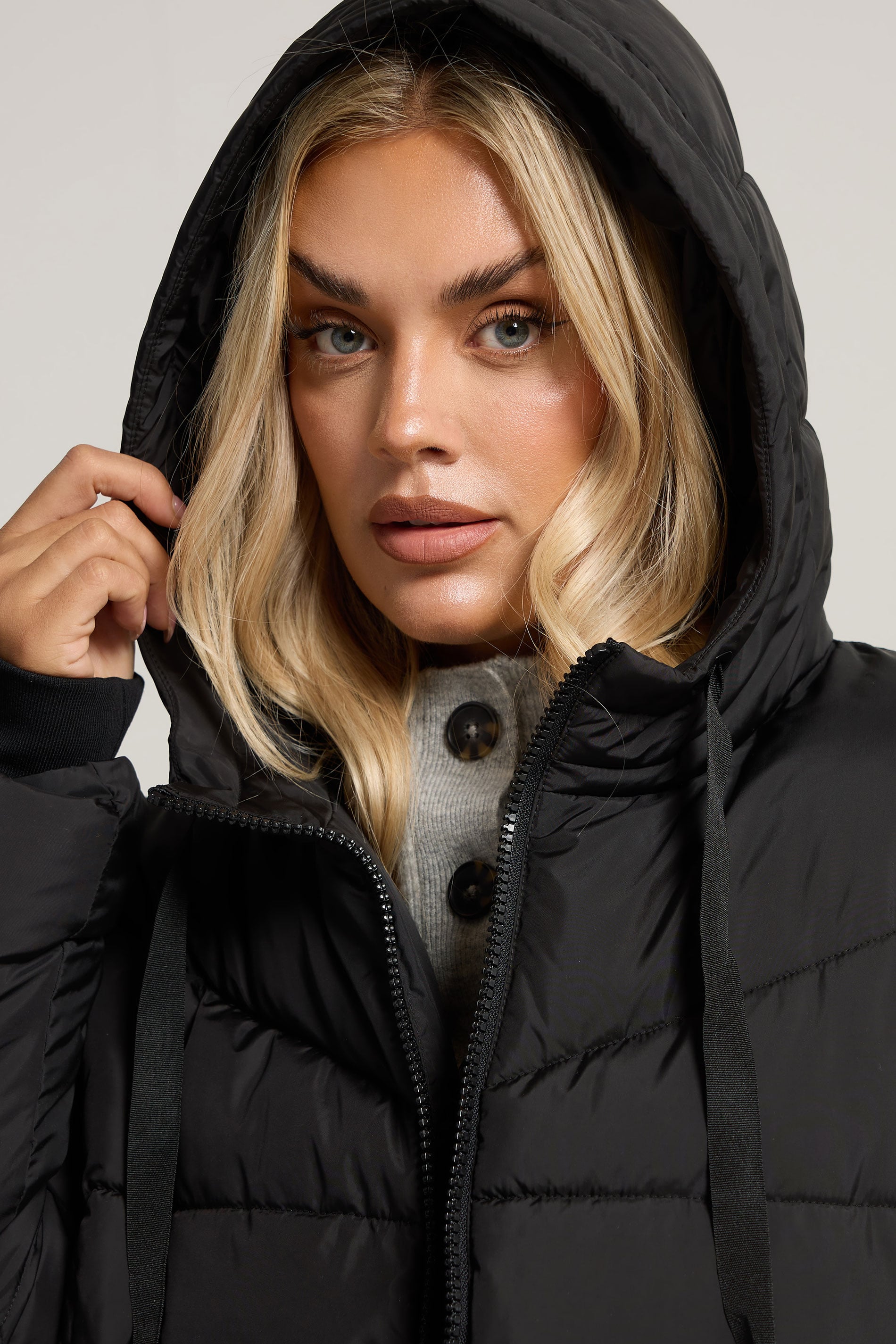 YOURS Plus Size Black Short Padded Coat | Yours Clothing 4