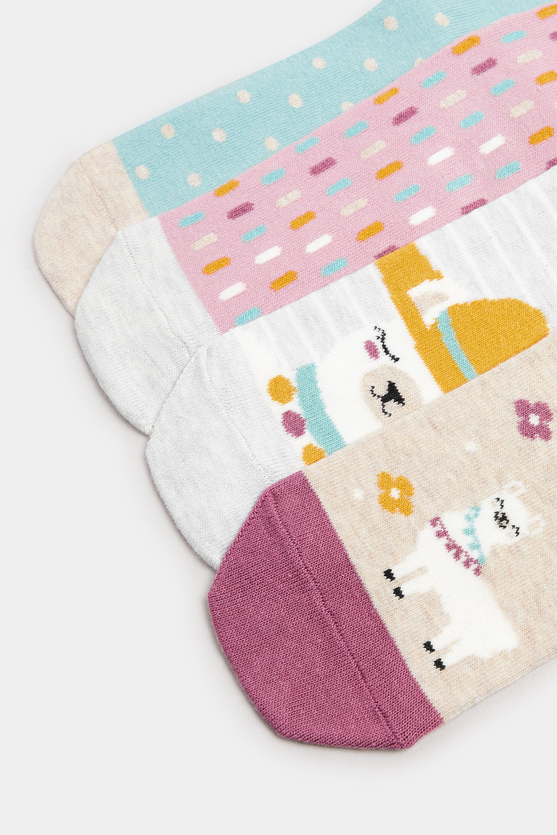 YOURSET 4 PACK Plus Size Grey Llama Ankle Socks | Yours 4
