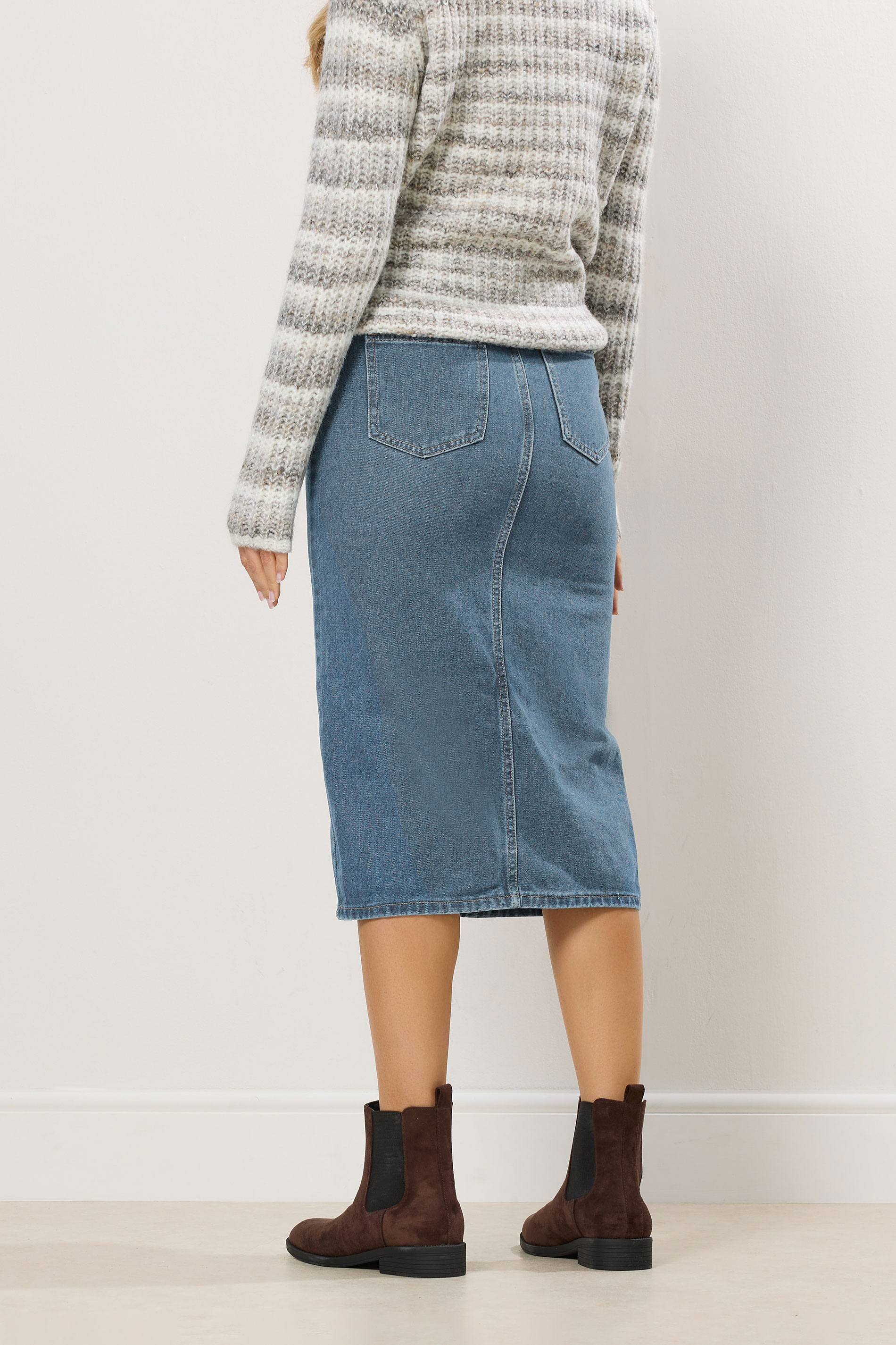 LTS Tall Blue Denim Midi Skirt | Long Tall Sally  2
