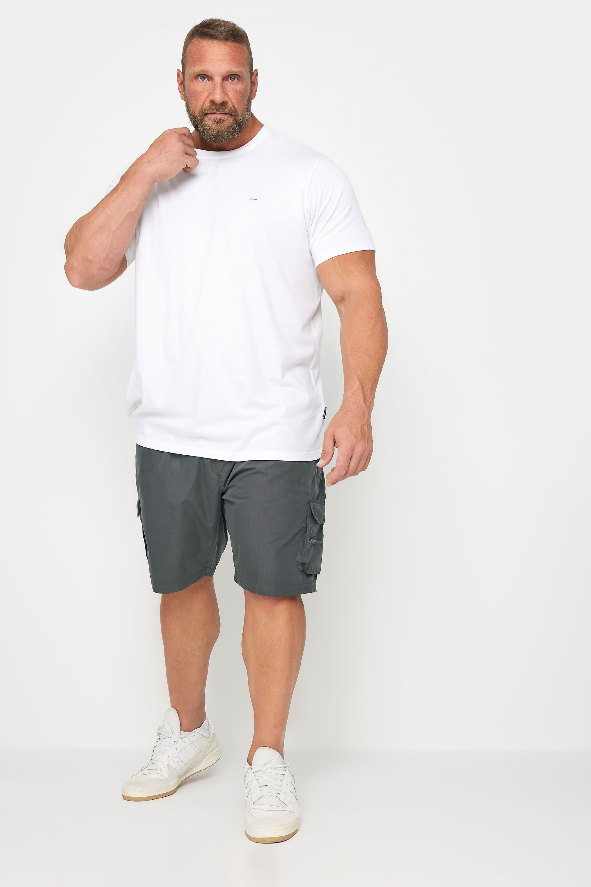 BadRhino Big & Tall Charcoal Grey Crinkle Nylon Cargo Shorts | BadRhino 1