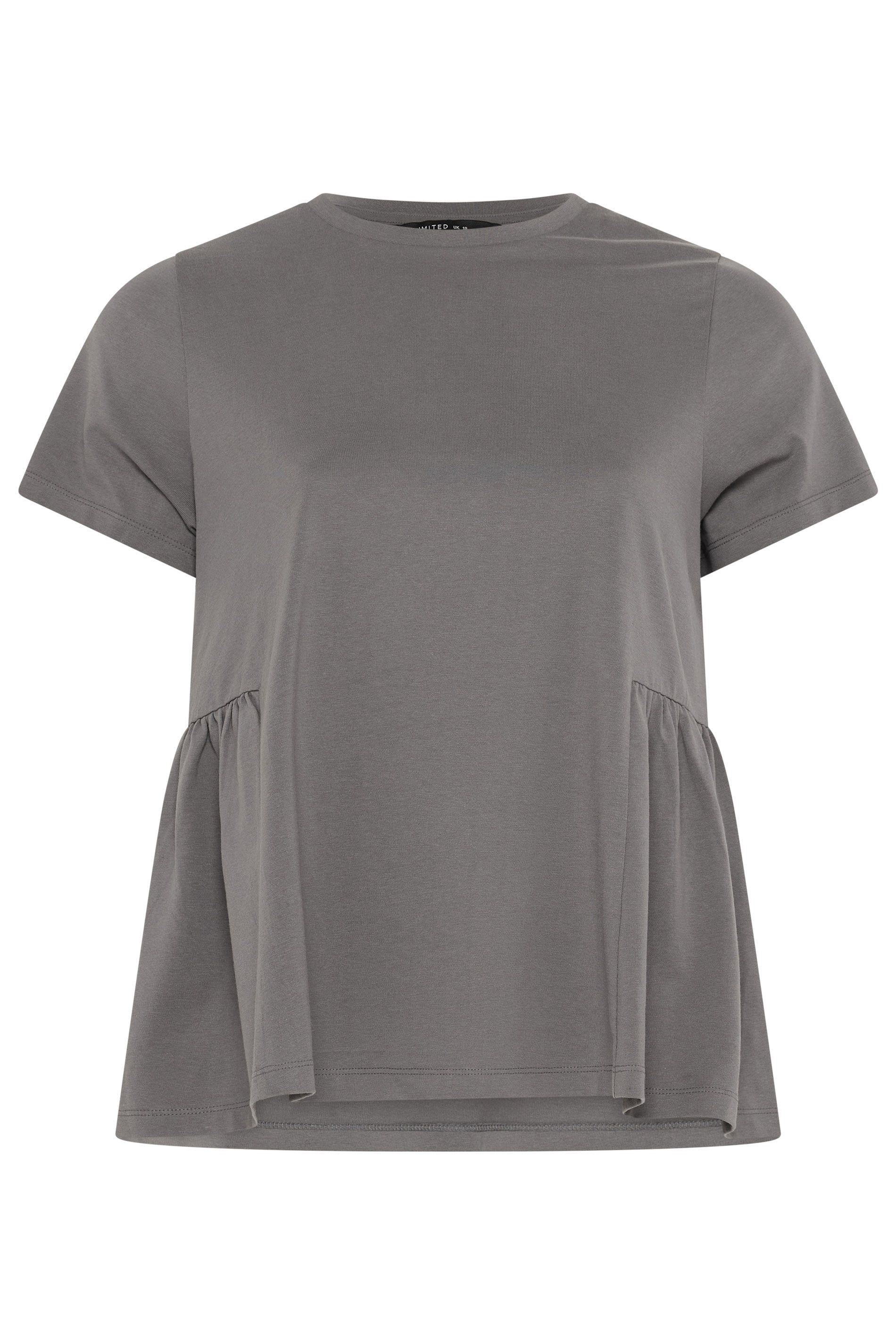 LIMITED COLLECTION Plus Size Grey Peplum Side Detail T-Shirt | Yours Clothing 5