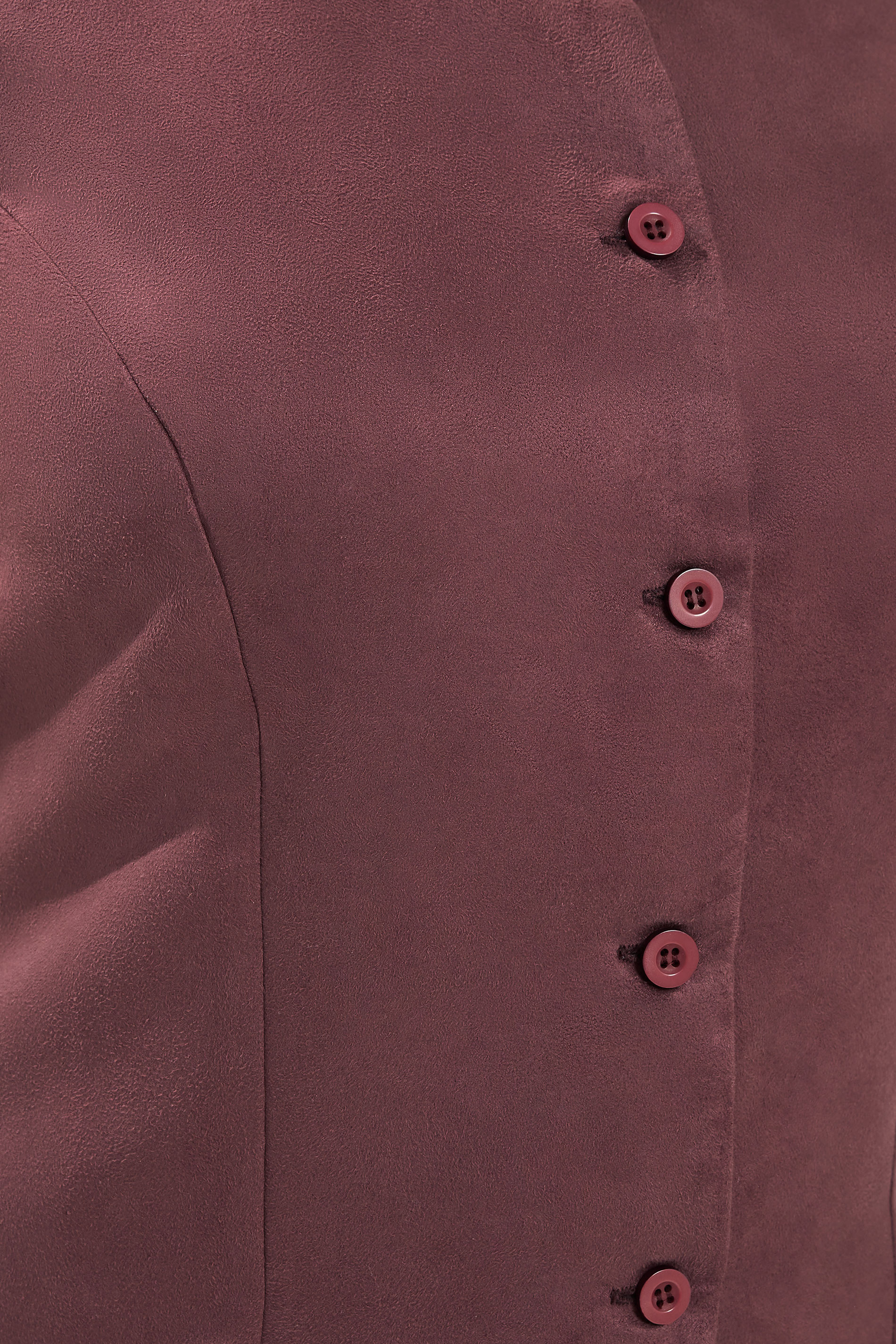 YOURS Curve Burgundy Red Suedette Waistcoat | Yours Clothing 4