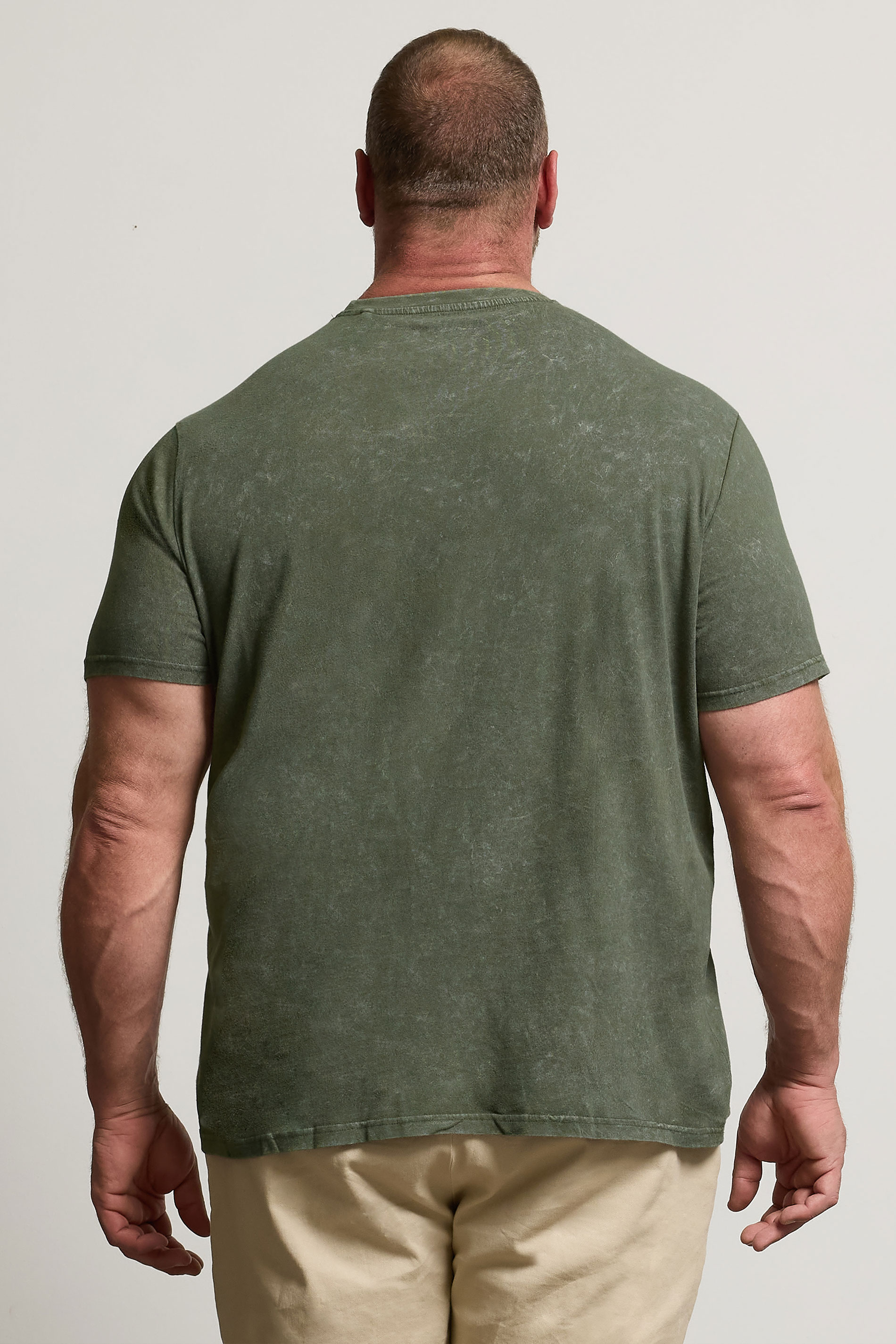BadRhino Big & Tall 3 PACK Khaki & Navy Acid Wash T-Shirts | BadRhino 5