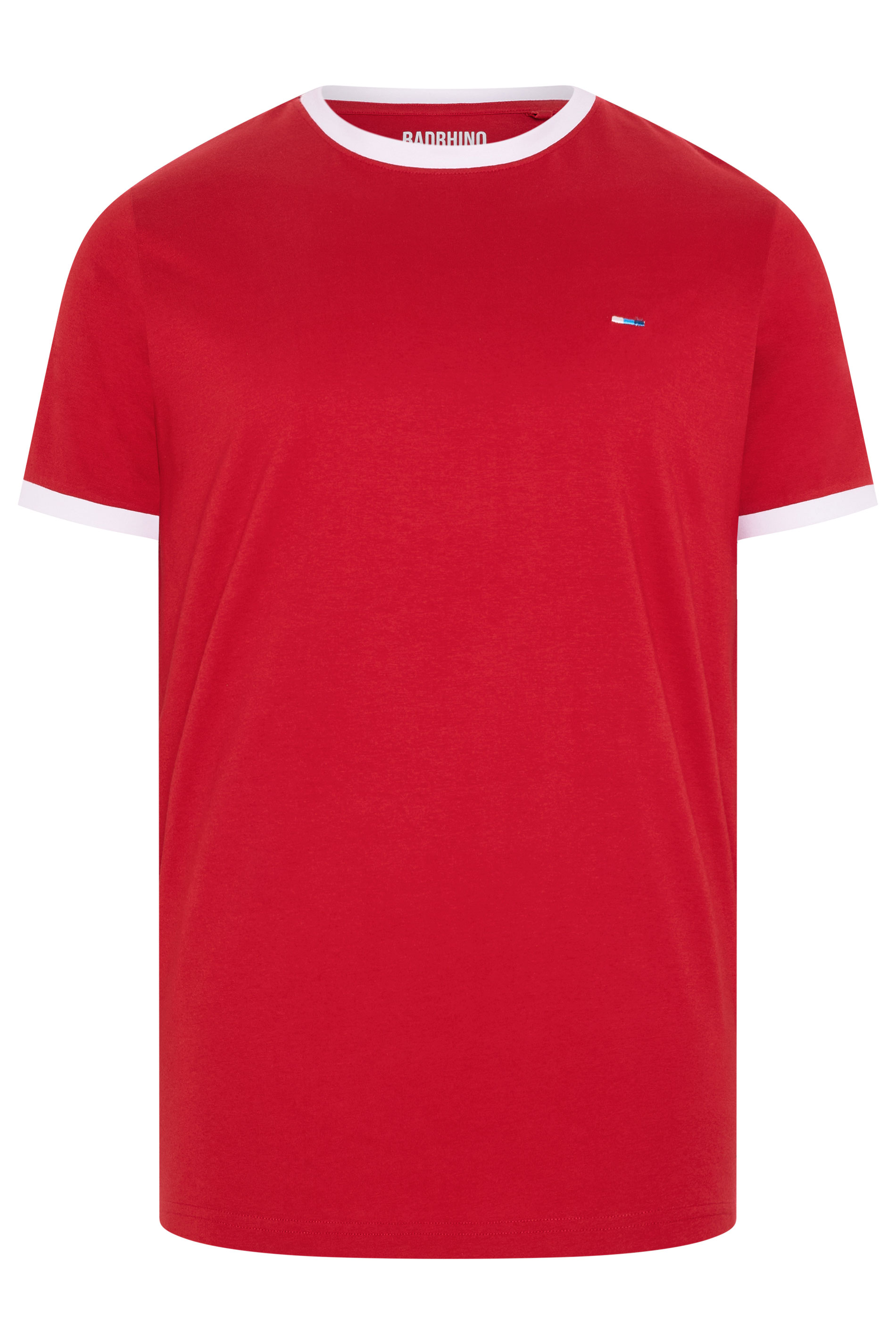 BadRhino Big & Tall Red Extra Long Ringer T-Shirt | BadRhino 5