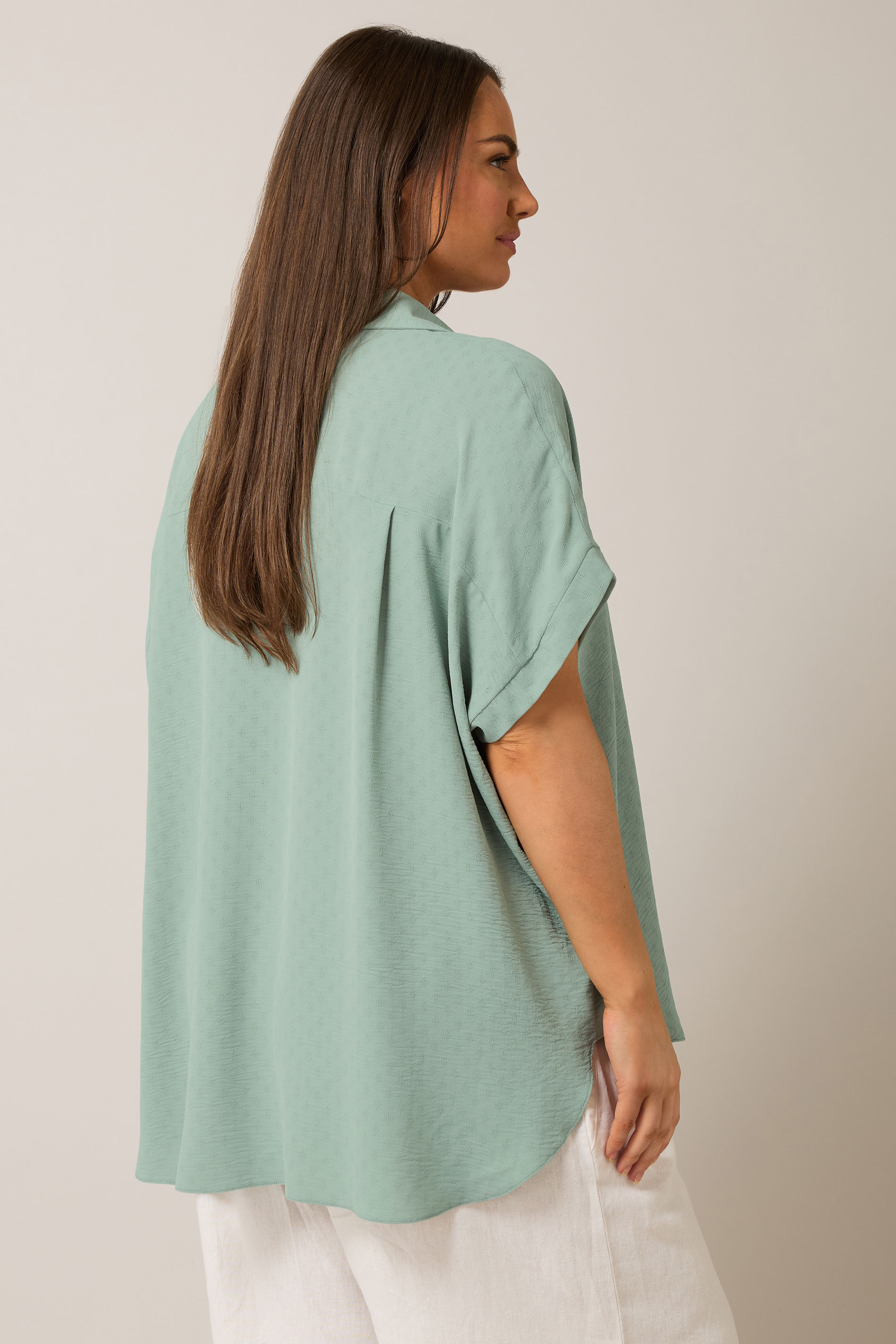 EVANS Plus Size Mint Green Grown On Sleeve Blouse | Evans 3