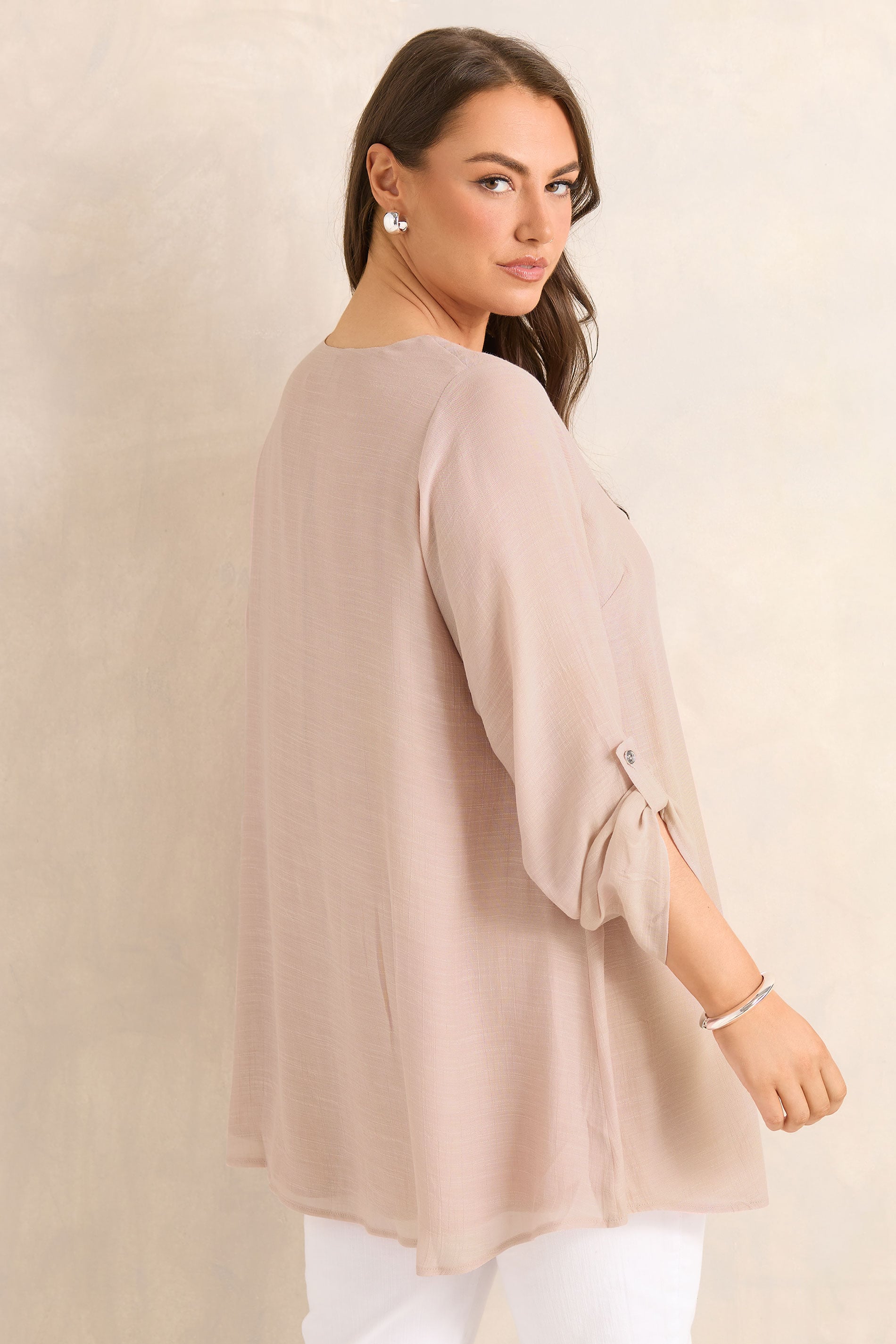 EVANS Plus Size Blush Pink Double Layer Blouse | Evans 2