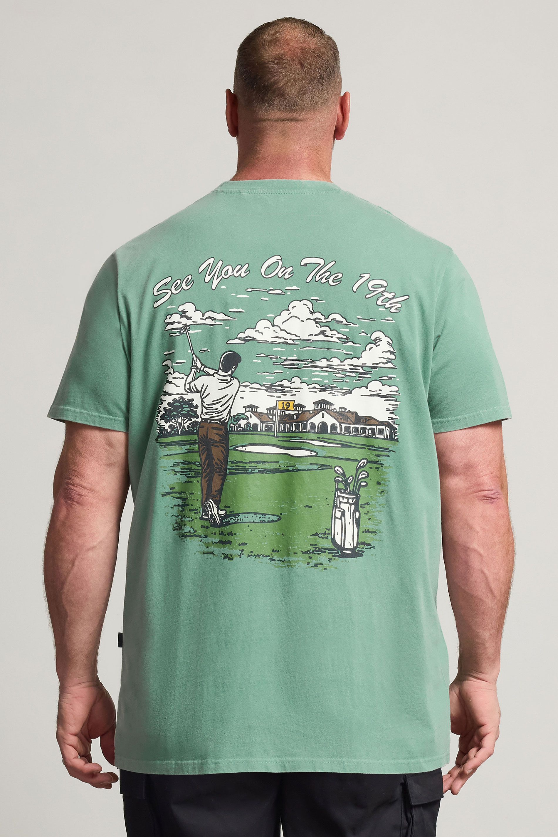 BadRhino Big & Tall Green Extra Long Pigment Dye Golf Graphic T-Shirt | BadRhino 2