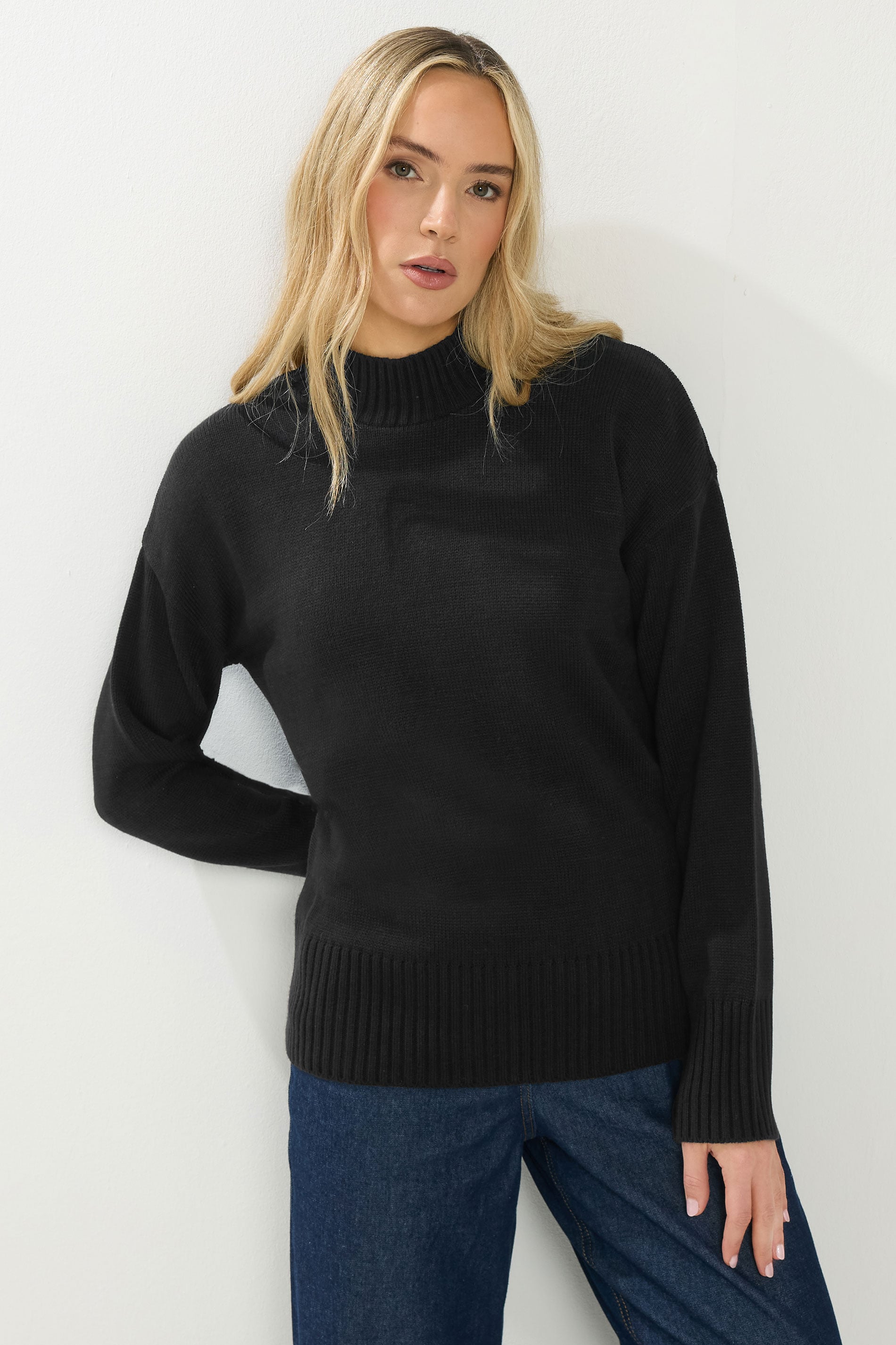 LTS Tall Women's Black High Neck Jumper | Long Tall Sally 3