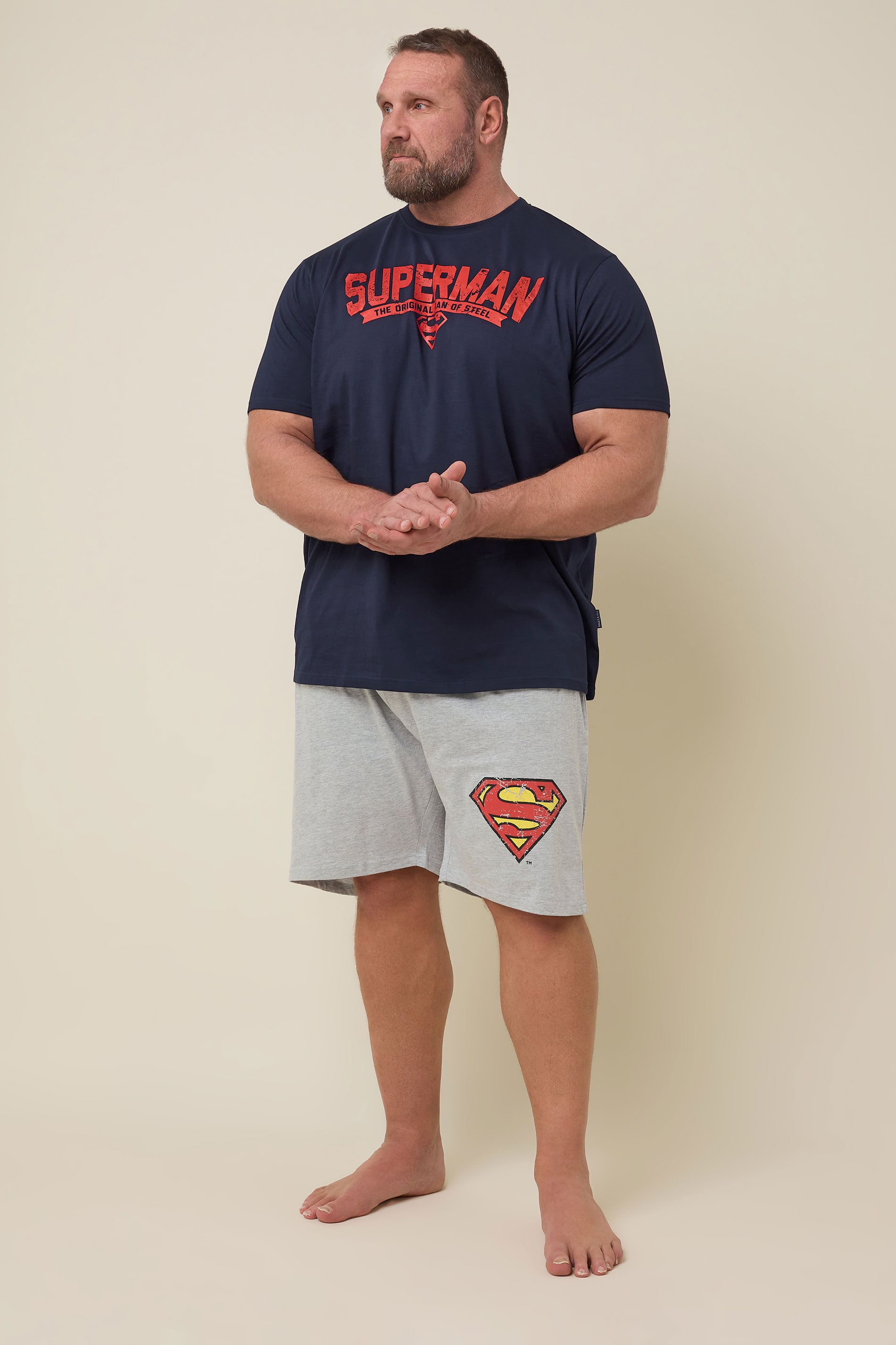 BadRhino Big & Tall Navy Blue Superman Pyjama Set 1