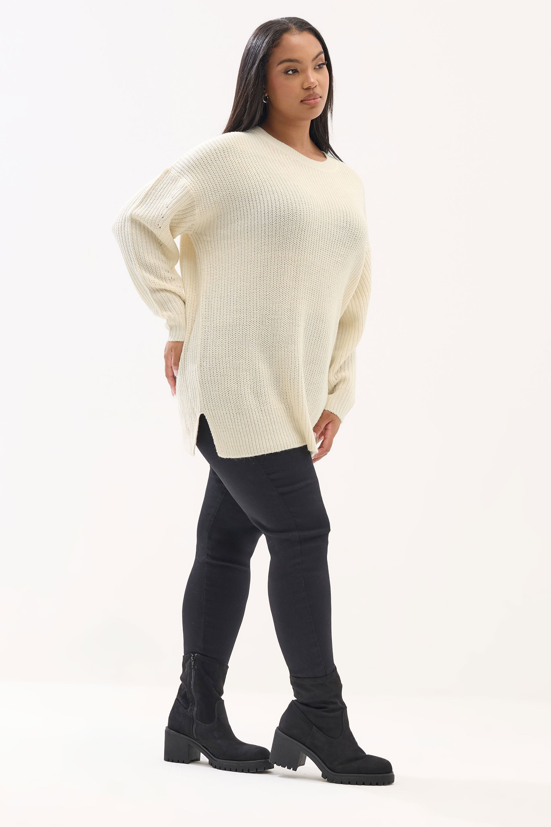 YOURS Plus Size Stone Brown Knitted Jumper | Yours Clothing 1