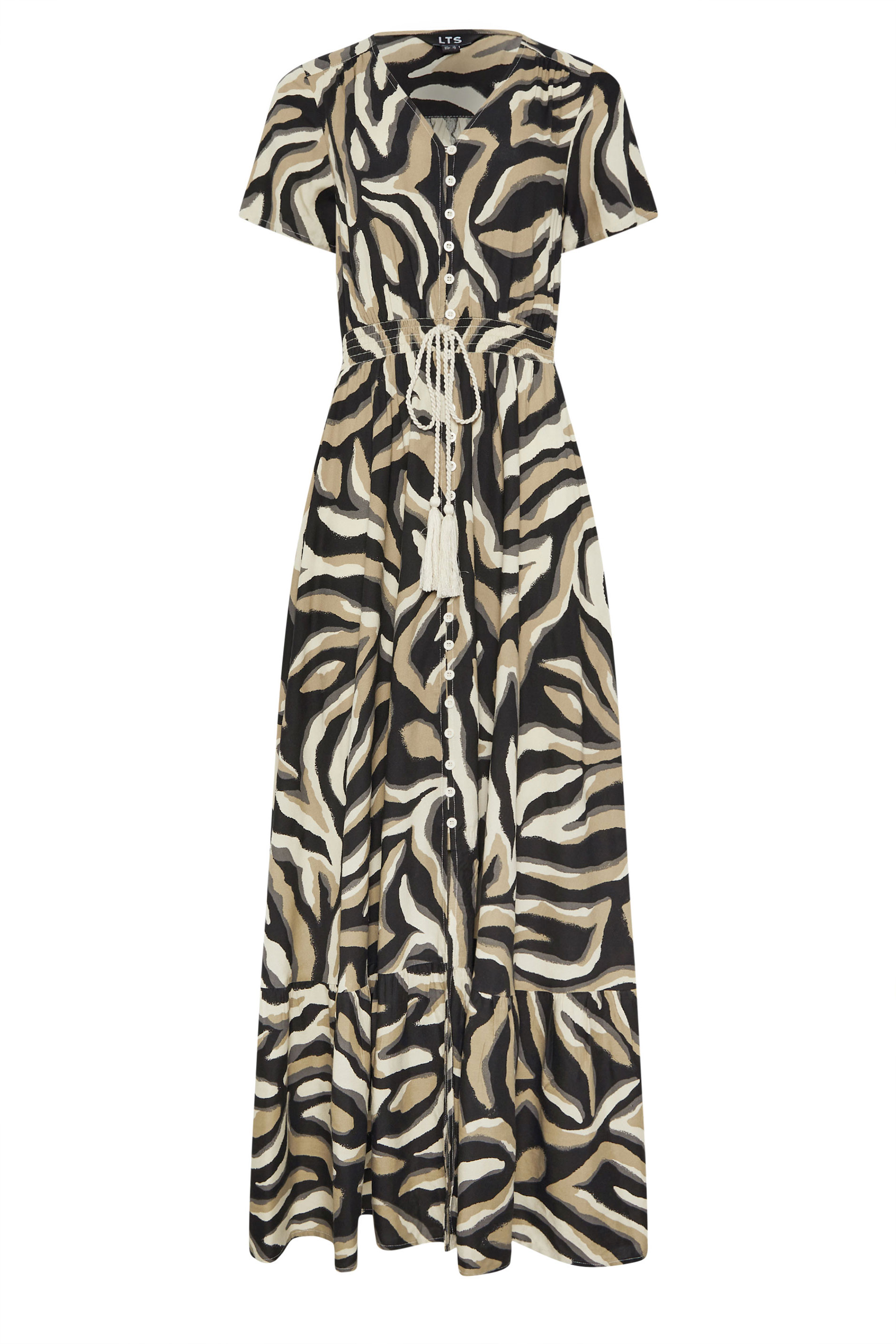 LTS Tall Women's Zebra Print Button Maxi Dress | Long Tall Sally 6