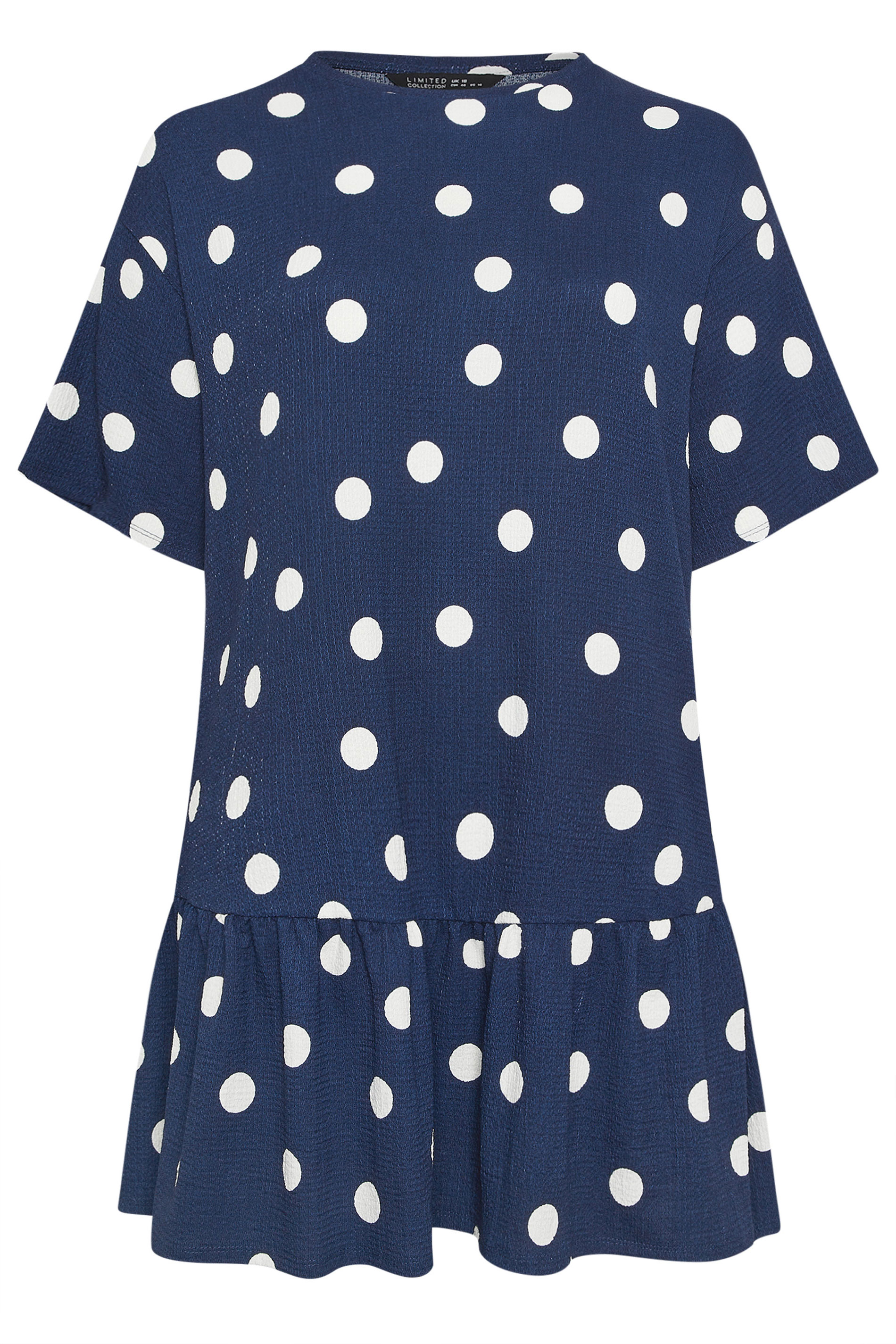LIMITED COLLECTION Plus Size Navy Blue Polka Dot Dress | Yours Clothing 5