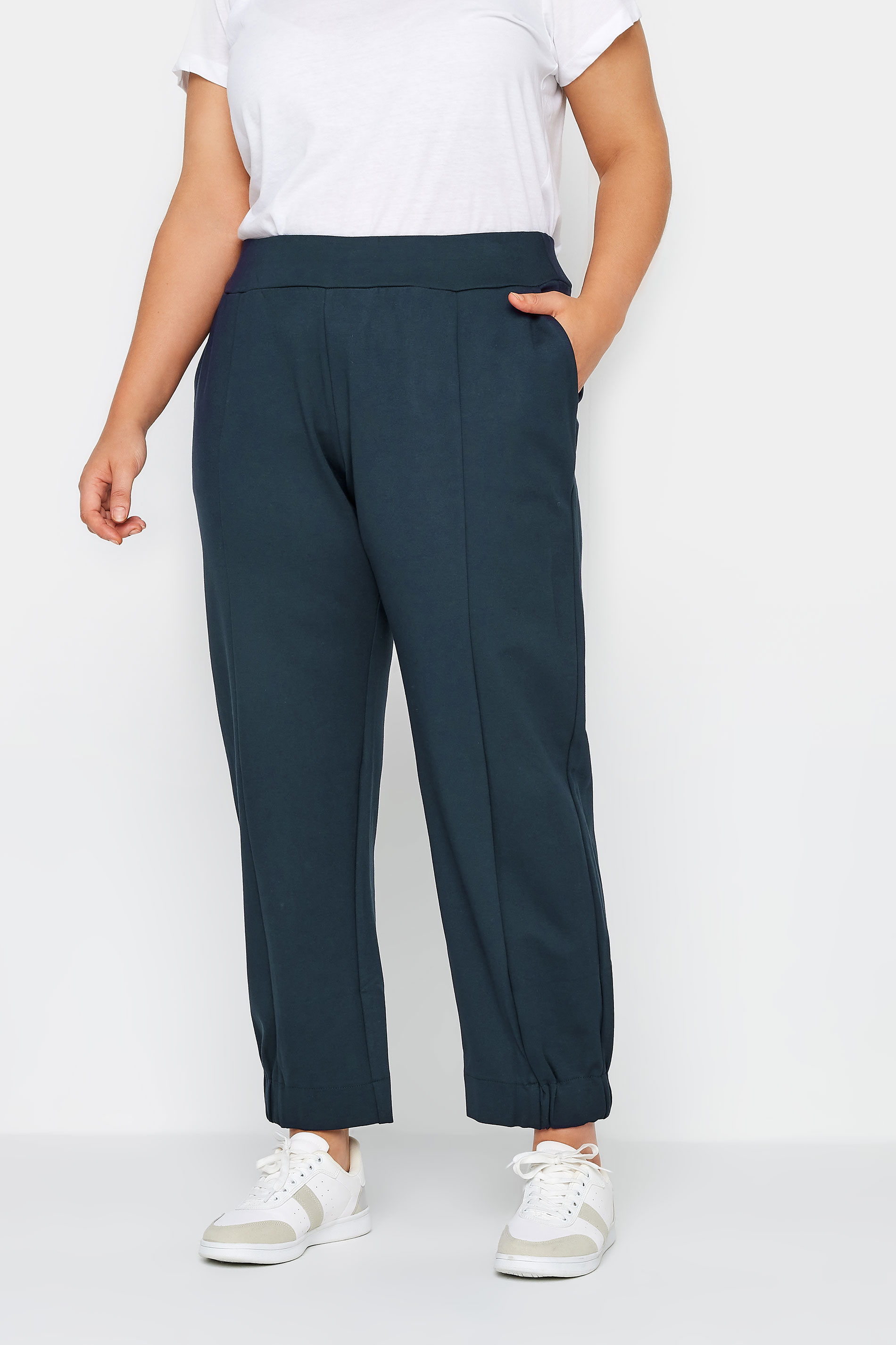 City Chic Navy Blue Ponte Trousers 1