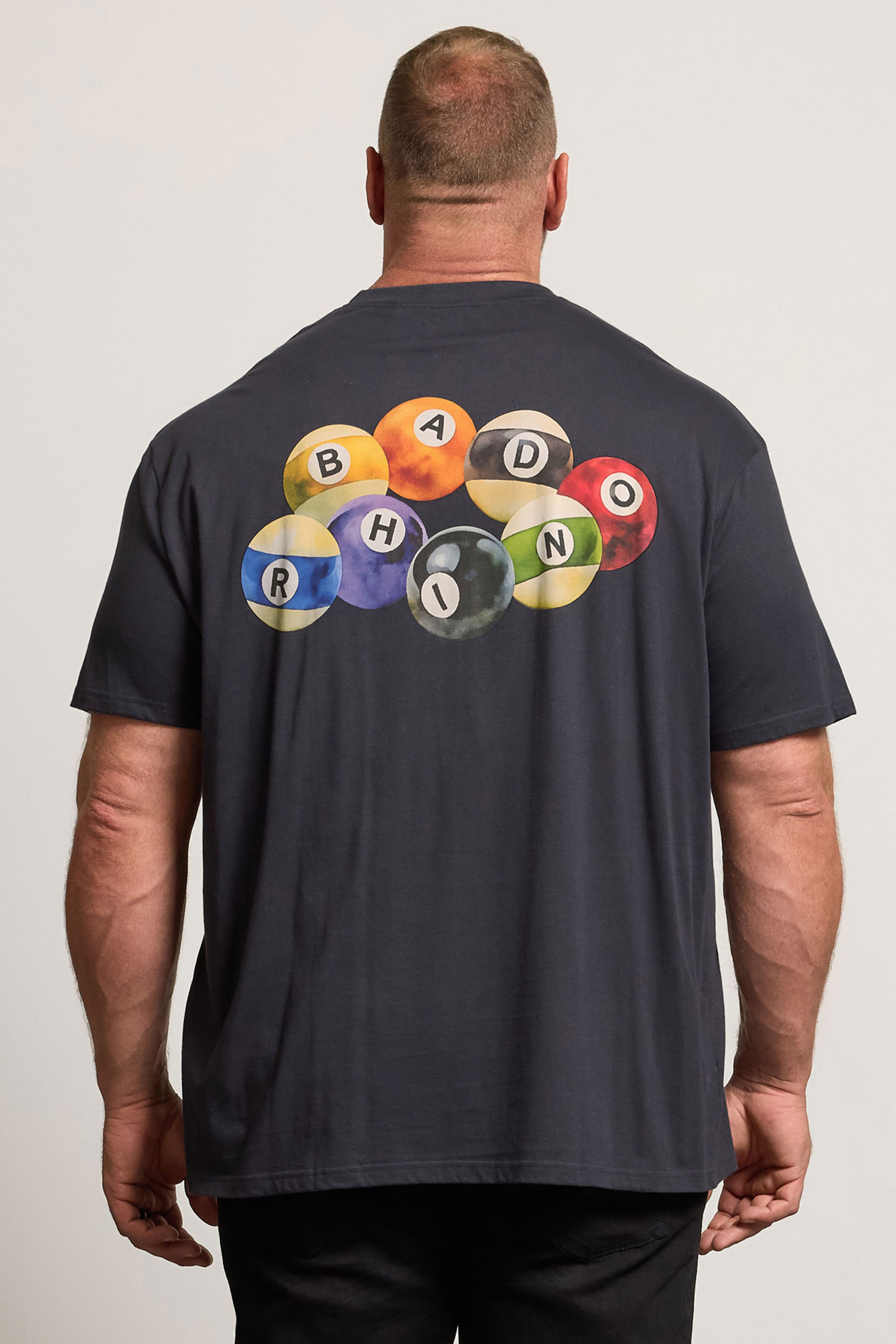 BadRhino Big & Tall Grey Billiards Club Graphic T-Shirt | BadRhino 2