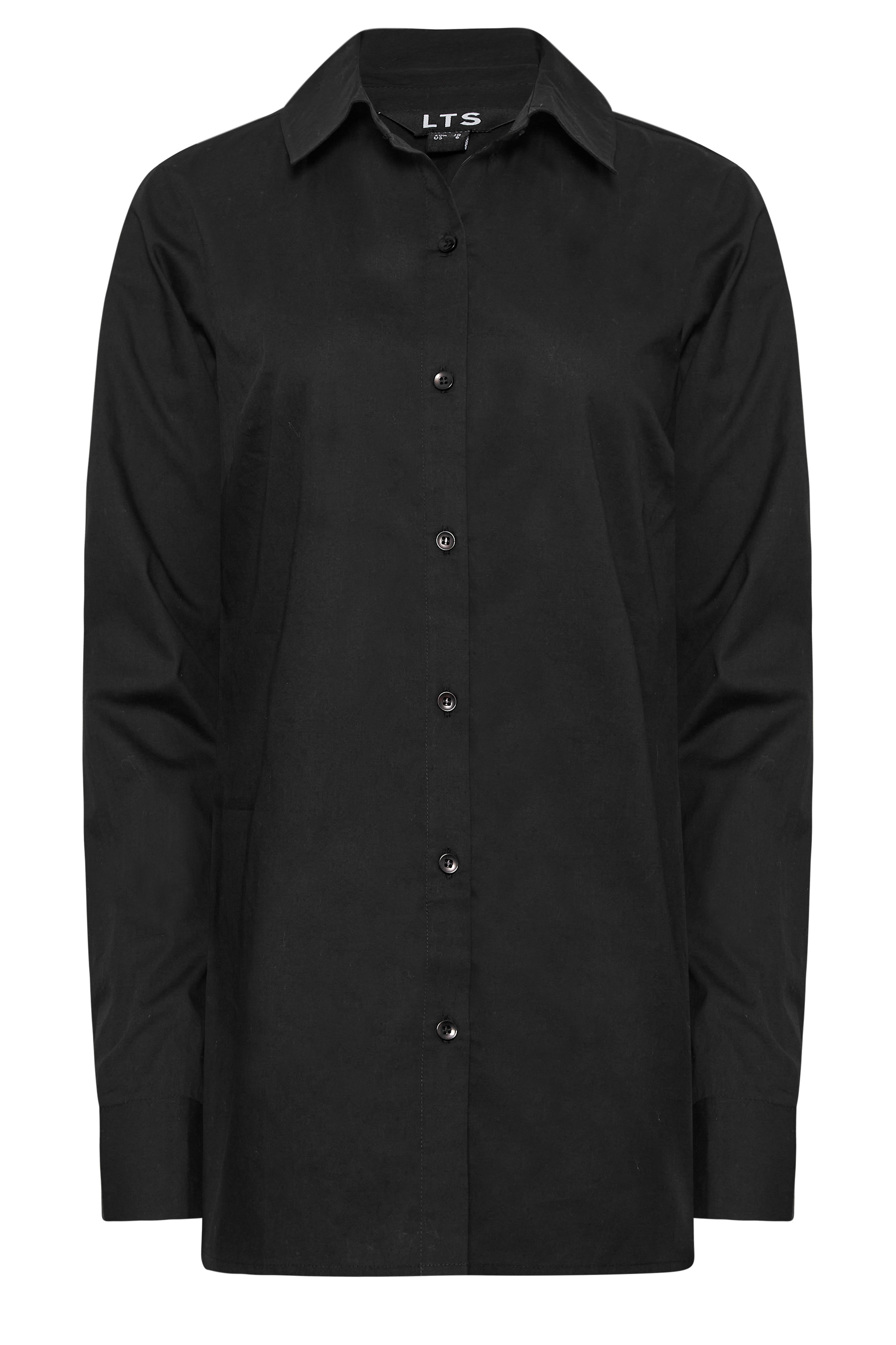 LTS Tall Women's Black Fitted Cotton Shirt | Long Tall Sally 6