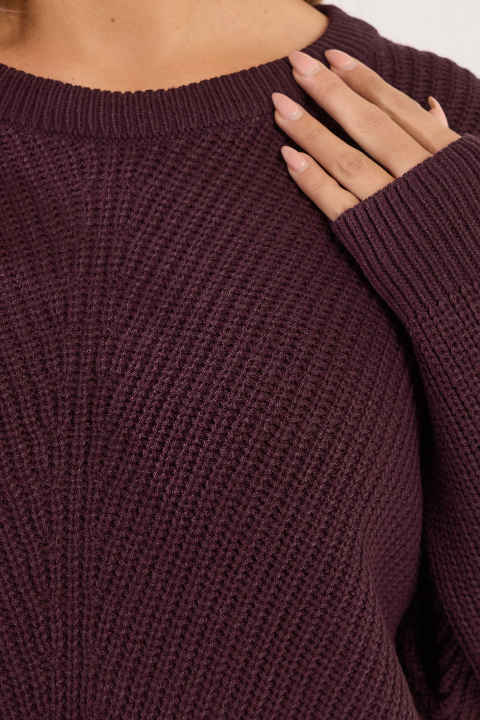 YOURS Plus Size Burgundy Red Essential Knitted Jumper | Yours Clothing 4