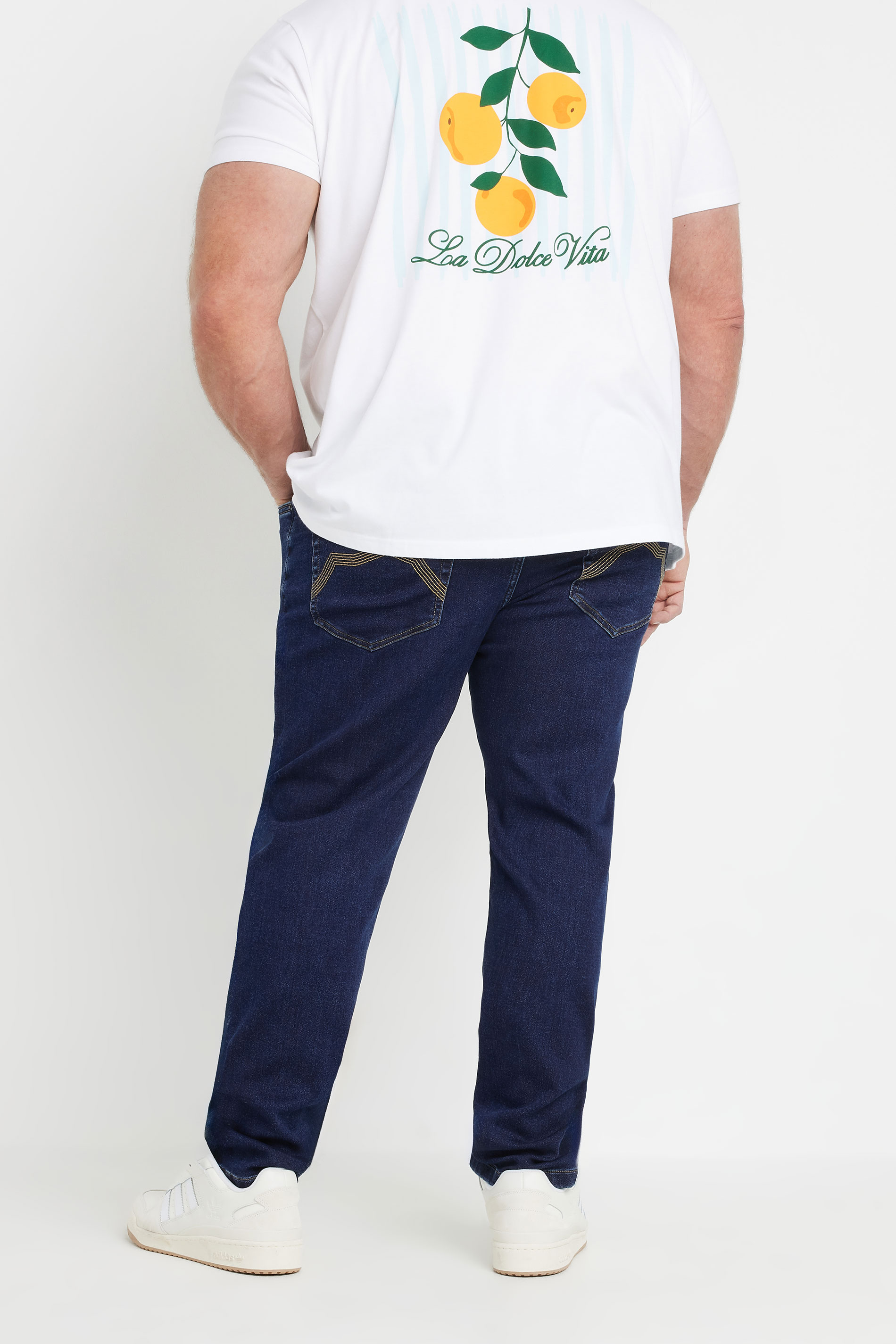 BadRhino Big & Tall Indigo Blue Knitted Denim Jeans | BadRhino 5