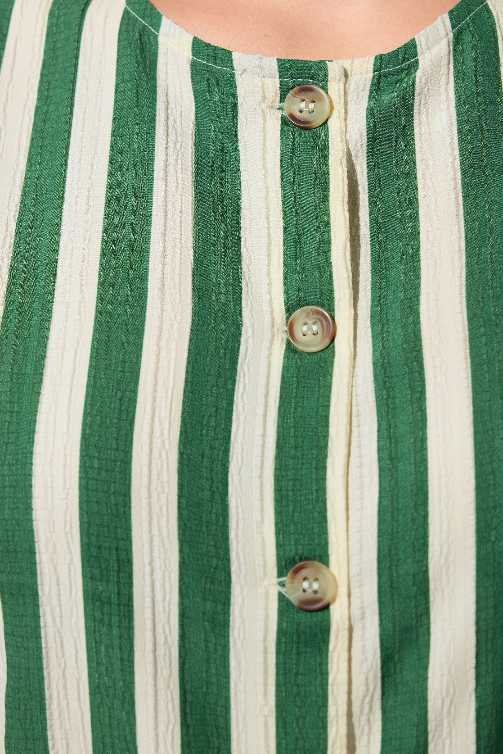 LIMITED COLLECTION Plus Size Green & White Stripe Waistcoat | Yours Clothing 4