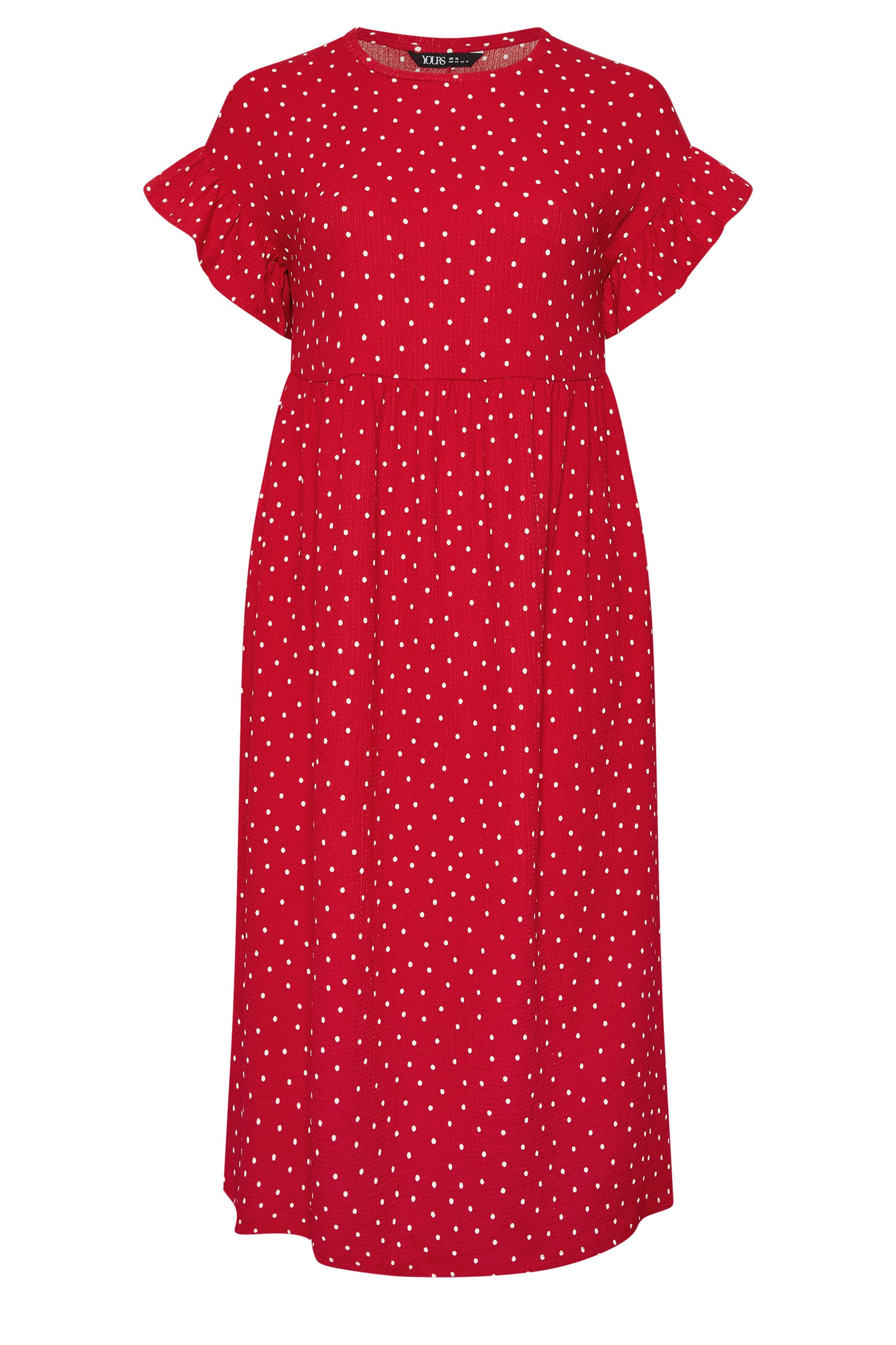 YOURS Plus Size Red Polka Dot Midaxi Dress | Yours Clothing 5