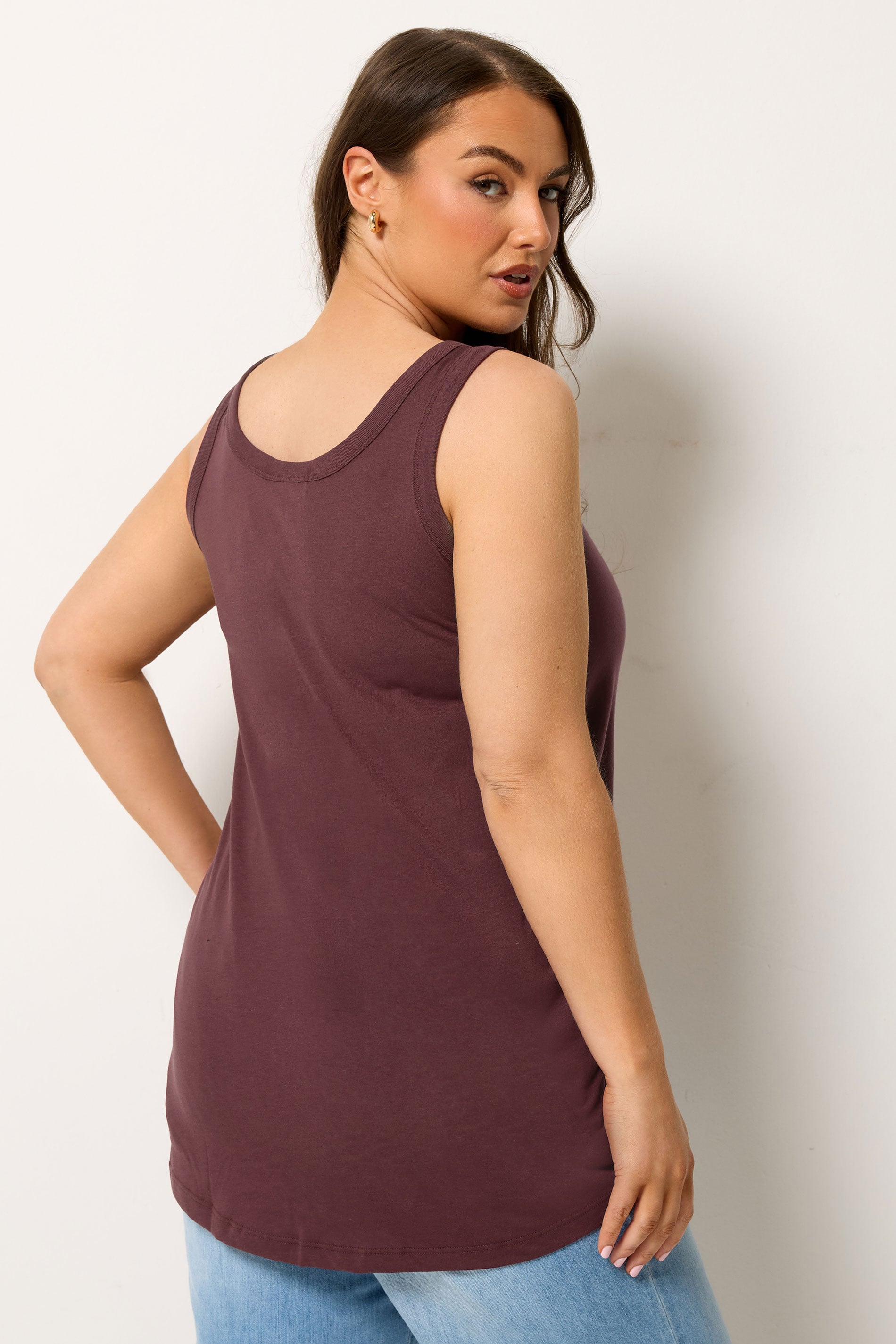 YOURS Plus Size Purple Basic Core Vest Top | Yours Clothing 2