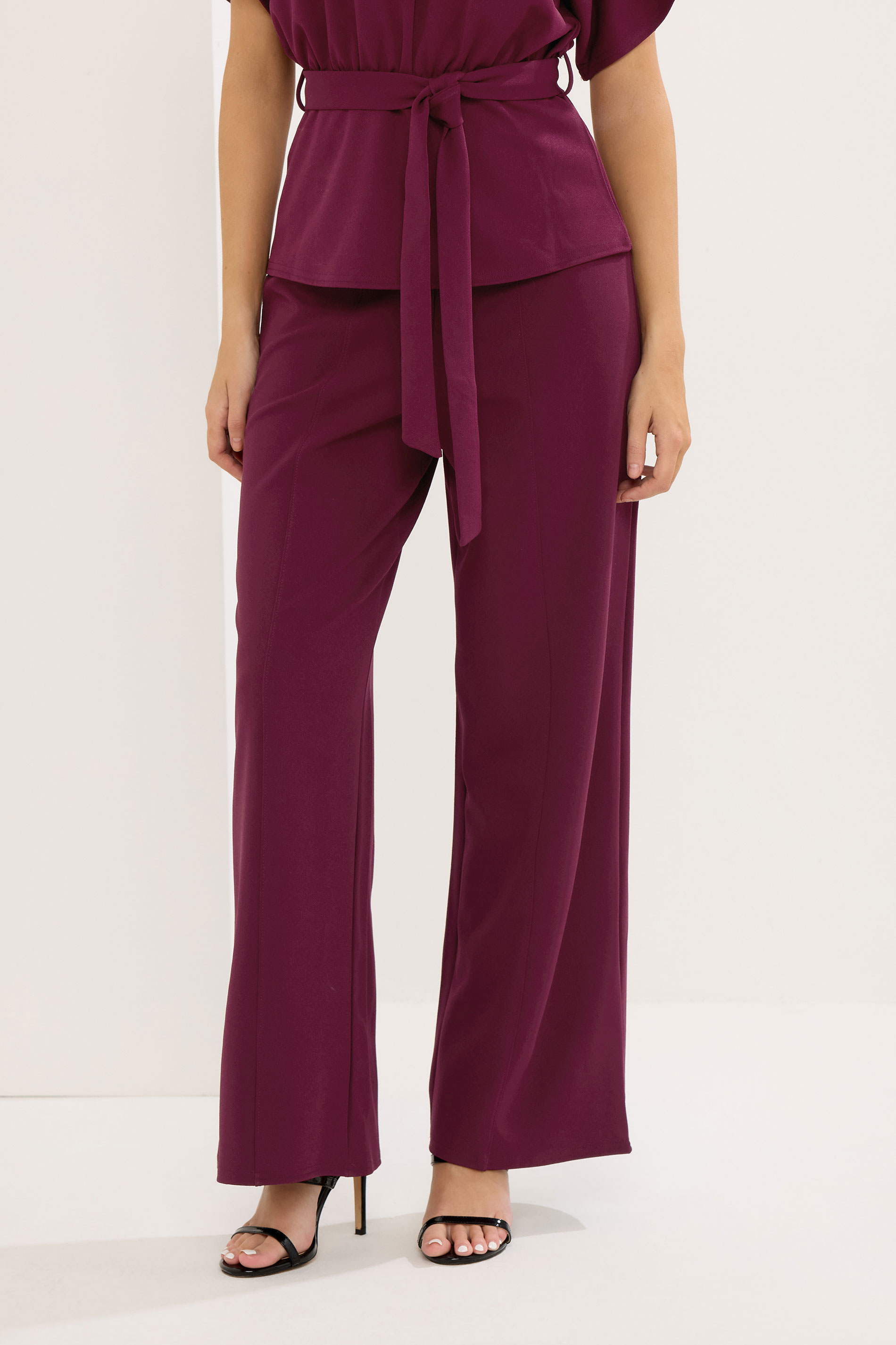 STAR Burgundy Red Wide Leg Trousers  | StarByJM 1