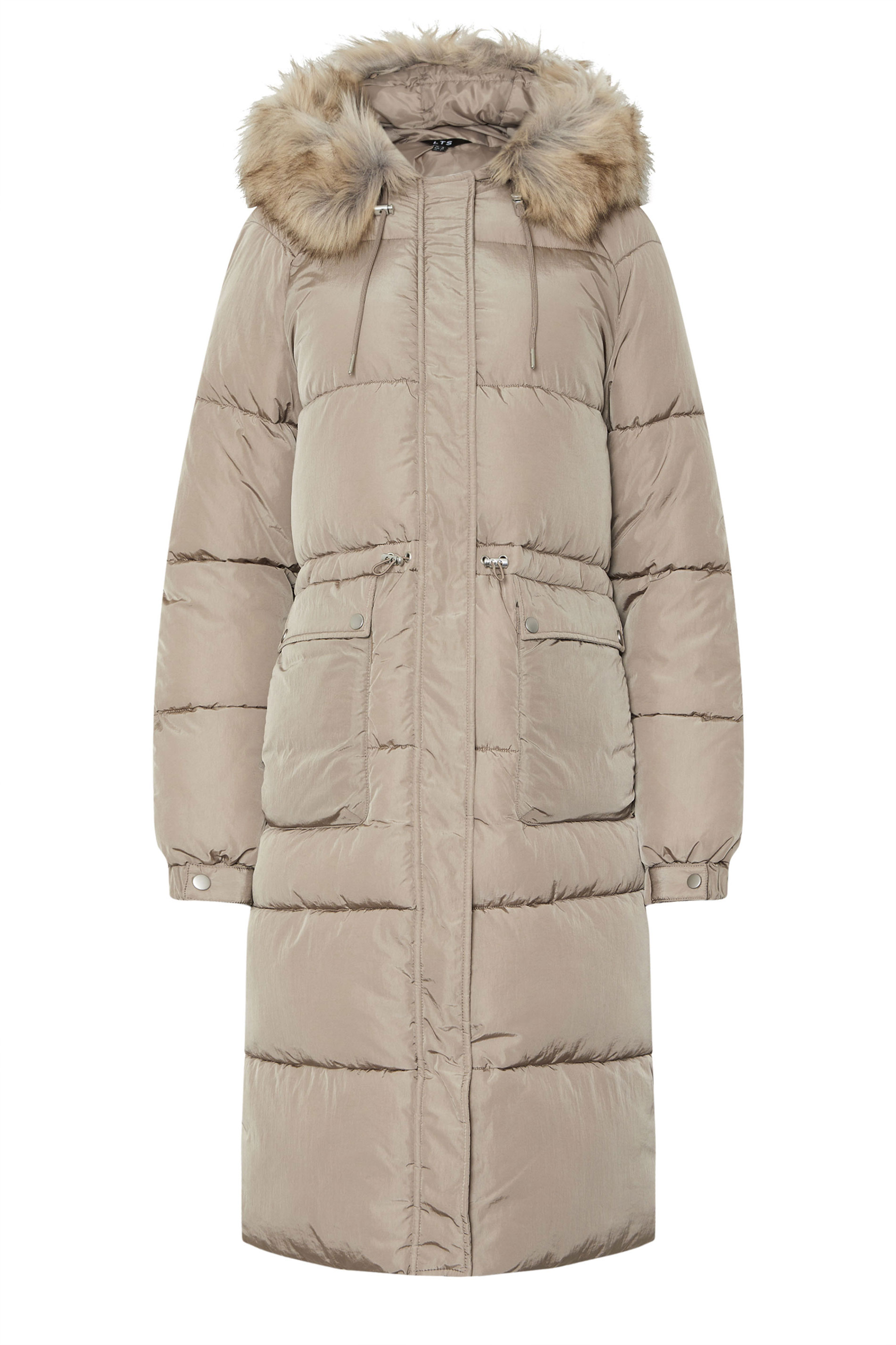 LTS Tall Natural Brown Padded Midi Coat | Long Tall Sally 6