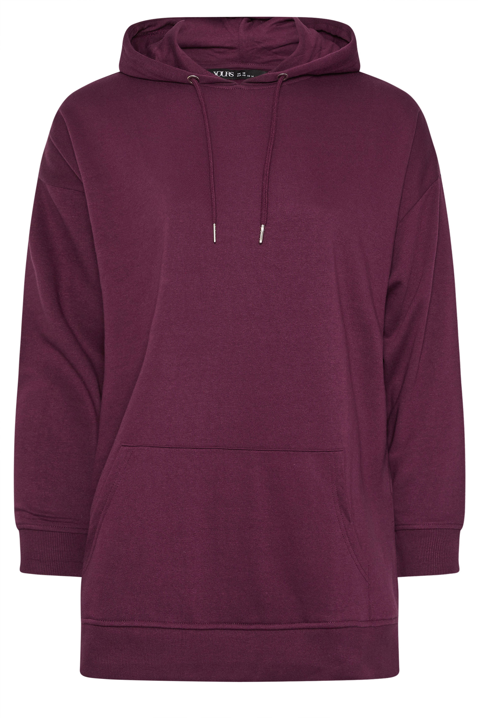 YOURS Plus Size Burgundy Red Hoodie | Yours Clothing 5