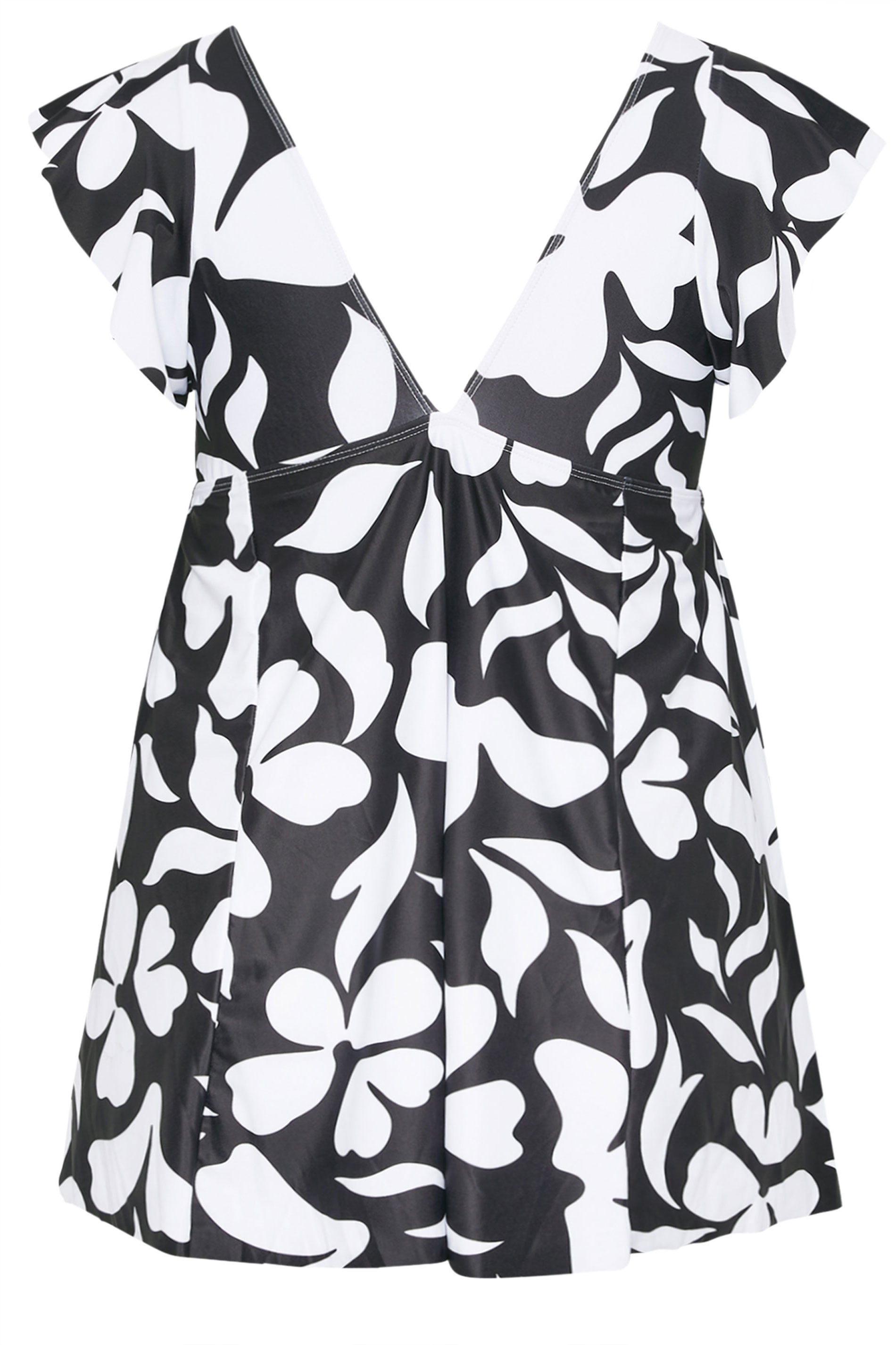 YOURS Plus Size Black Floral Print Swim Dress | Yours Clothing 7