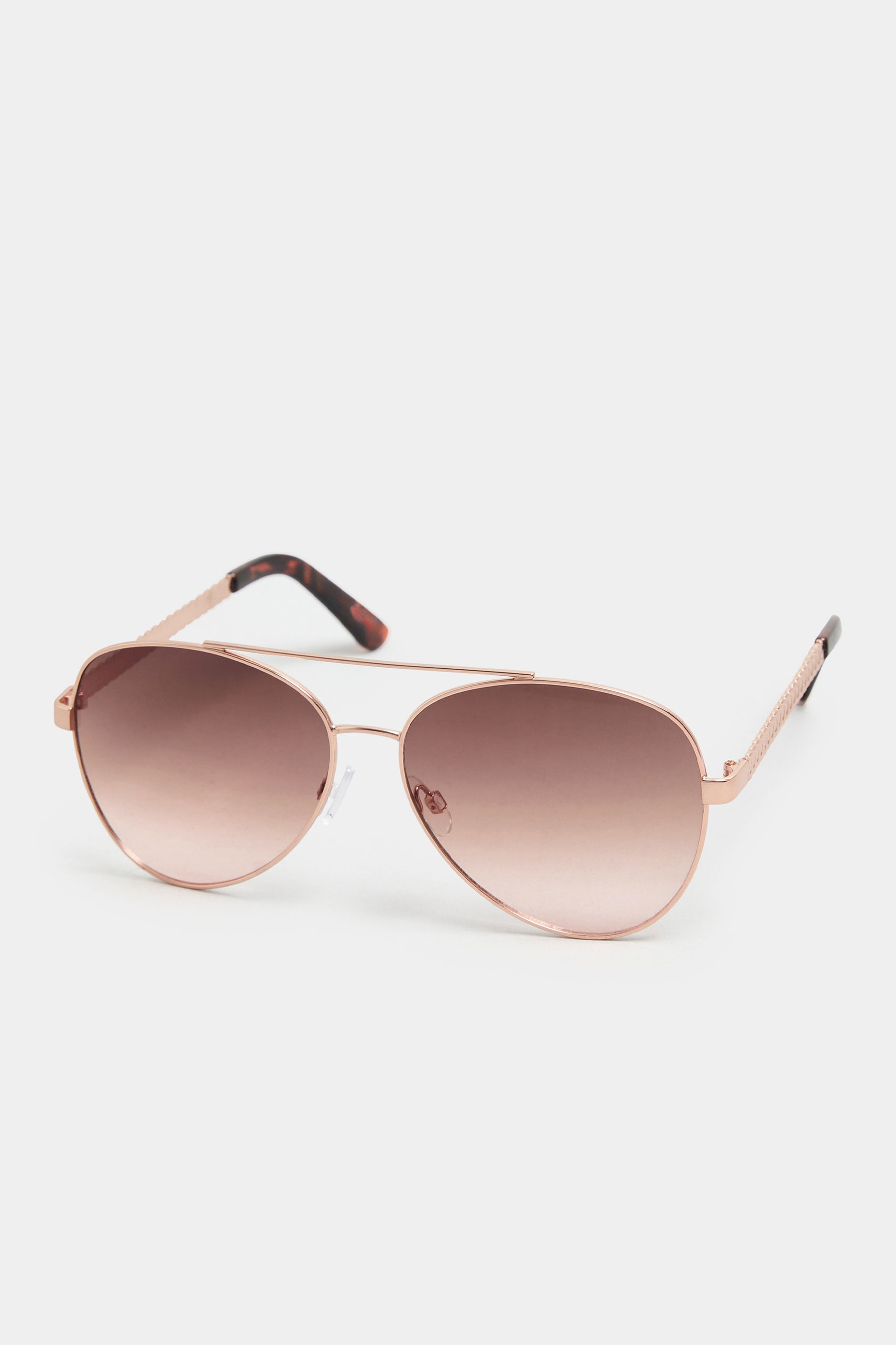 Rose Gold Tone Aviator Sunglasses | Yours Clothing  3
