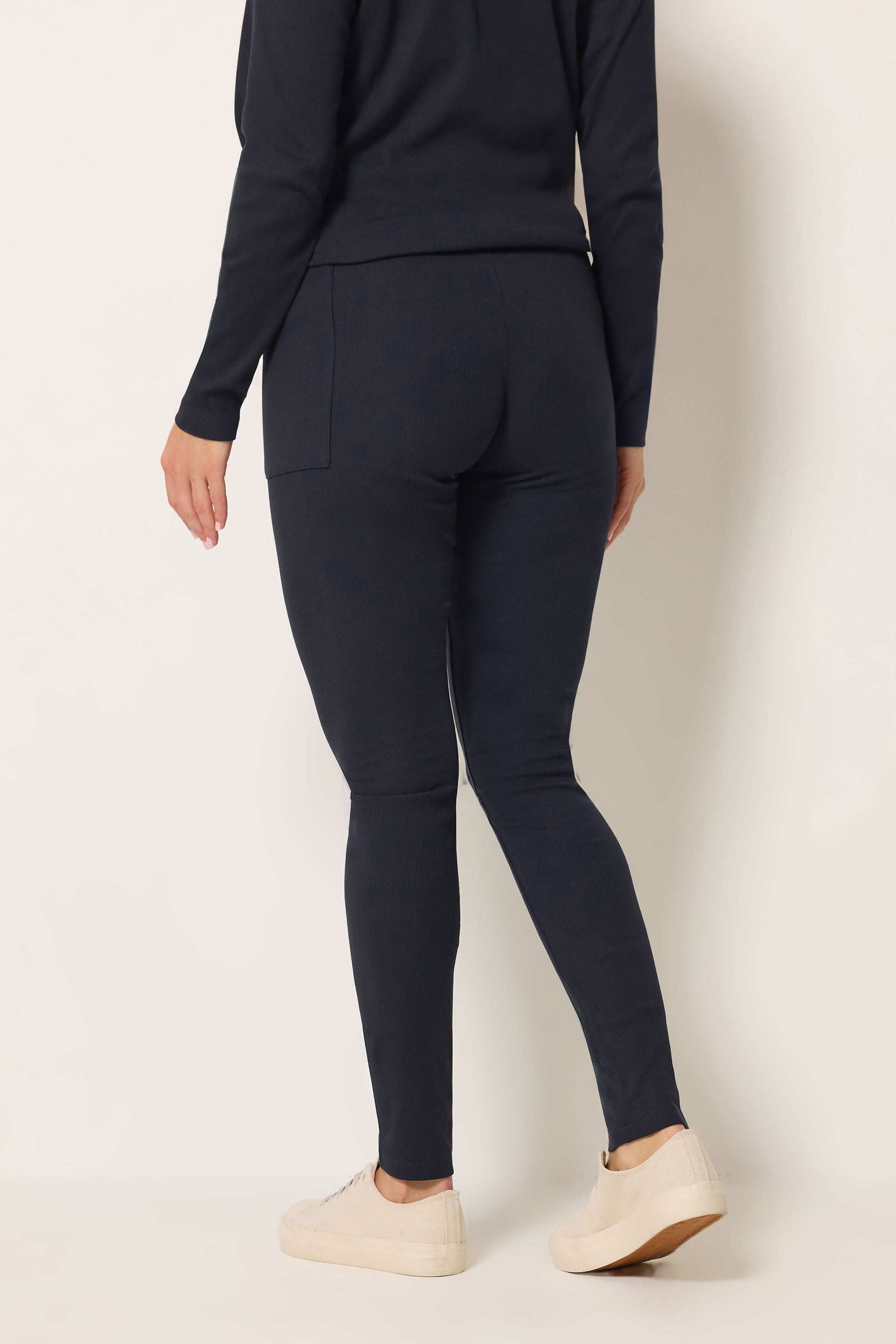 LTS Tall Women's Navy Blue Ribbed Pocket Leggings | Long Tall Sally 2