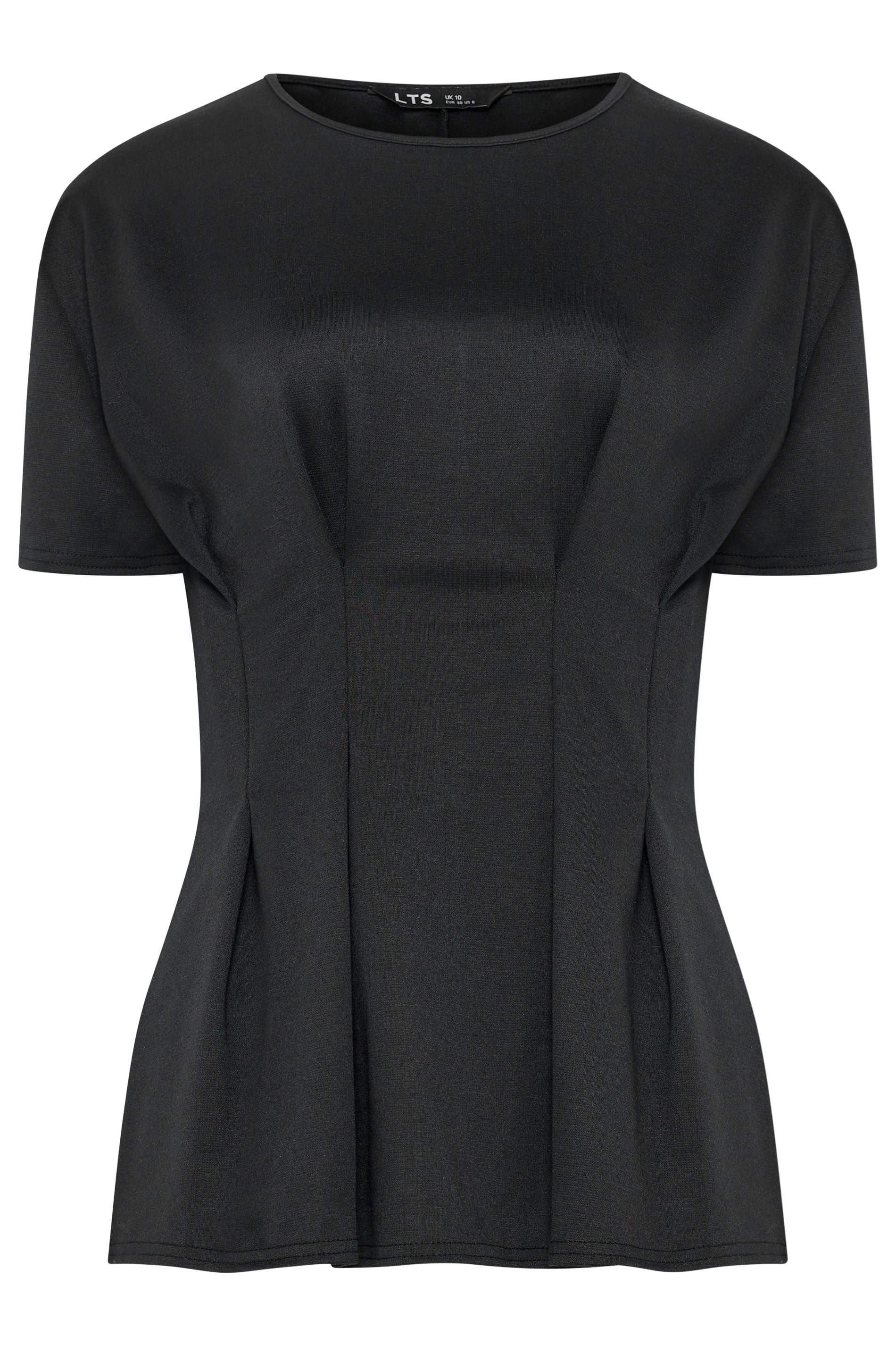 LTS Tall Women's Black Pleated Detail Top | Long Tall Sally 5