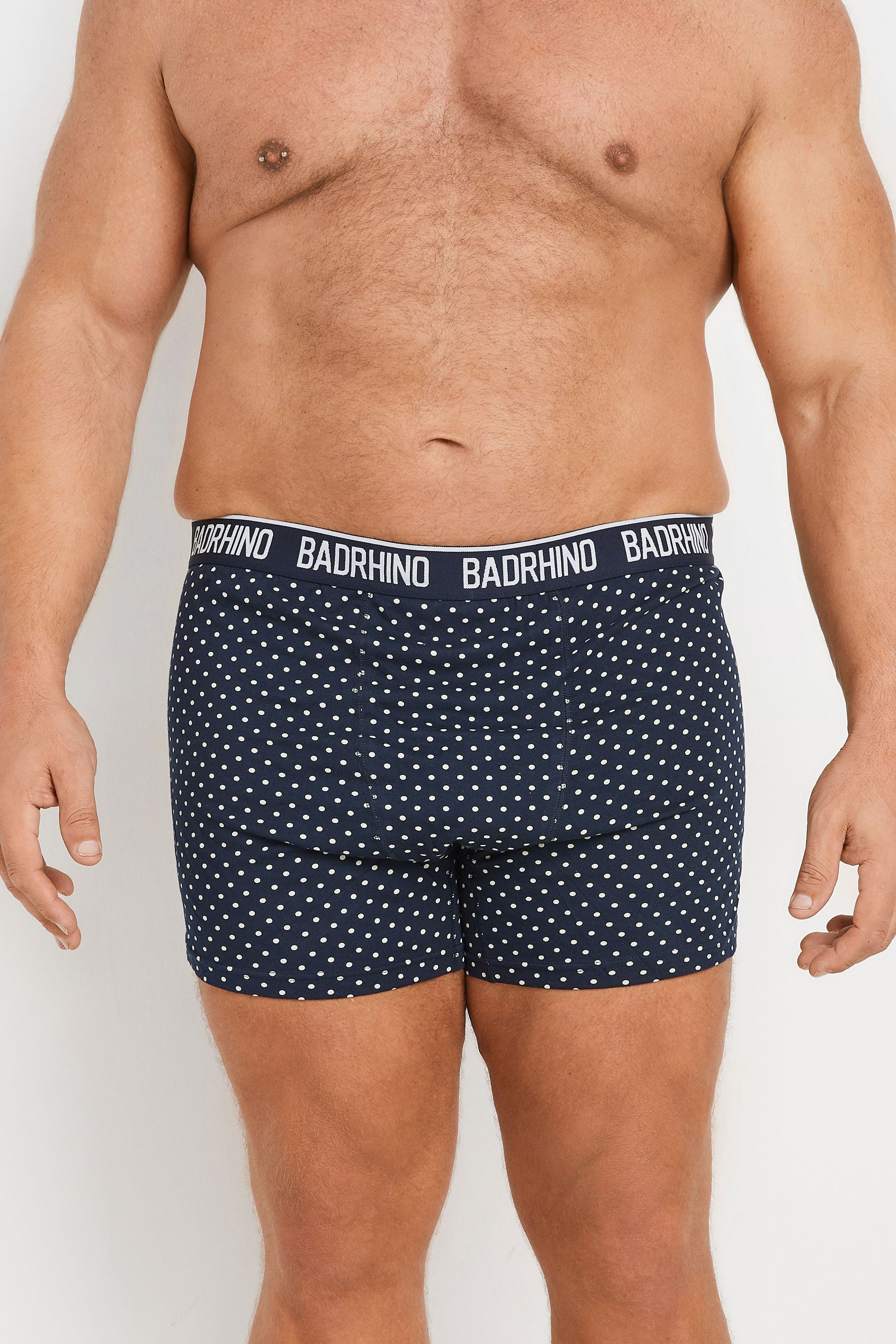 BadRhino Big & Tall 3 PACK Navy Blue Stripe & Spot Boxers | BadRhino 1