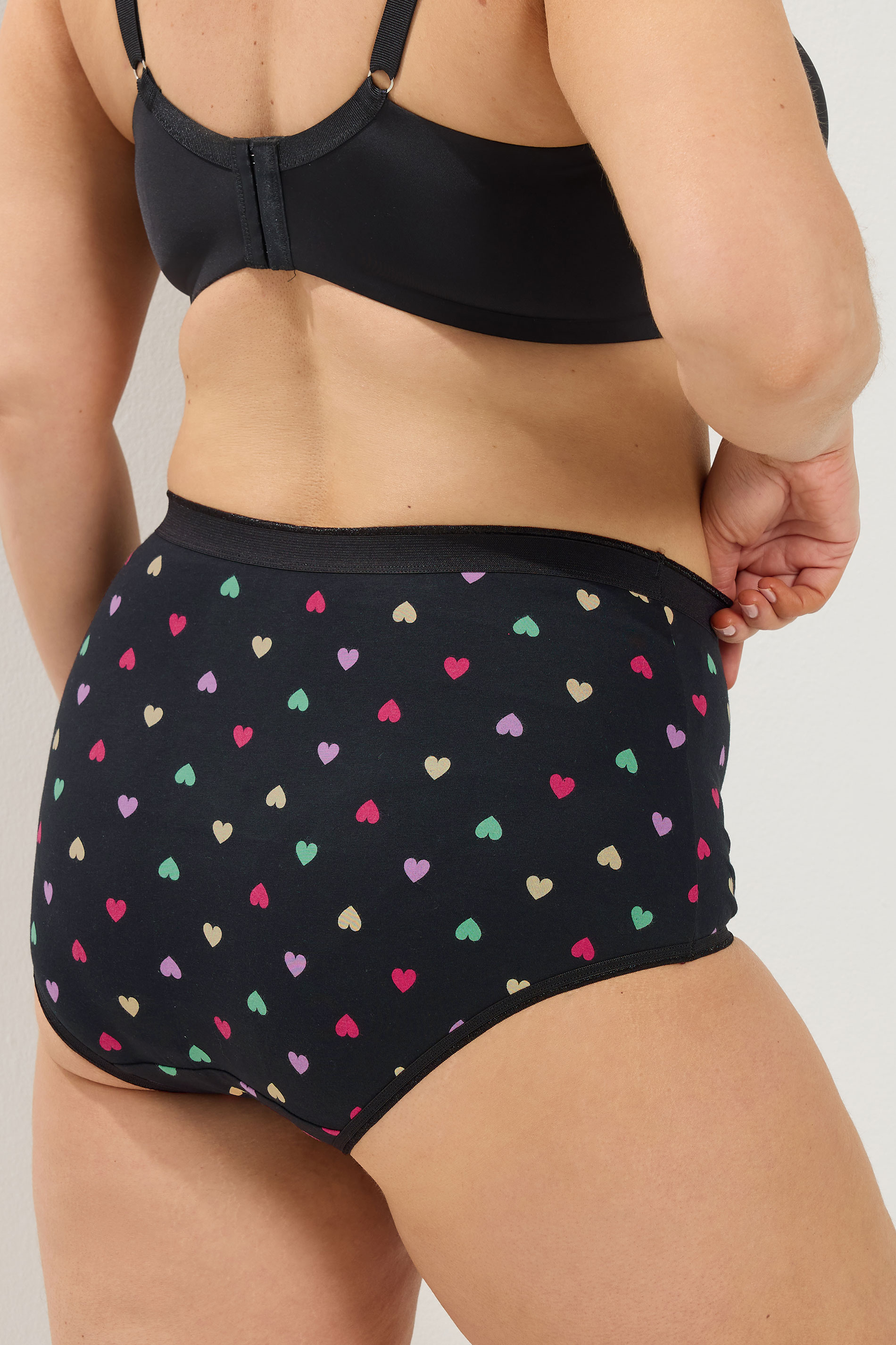 YOURSET 5 PACK Plus Size Pink Heart Print Full Briefs | Yours Clothing 2