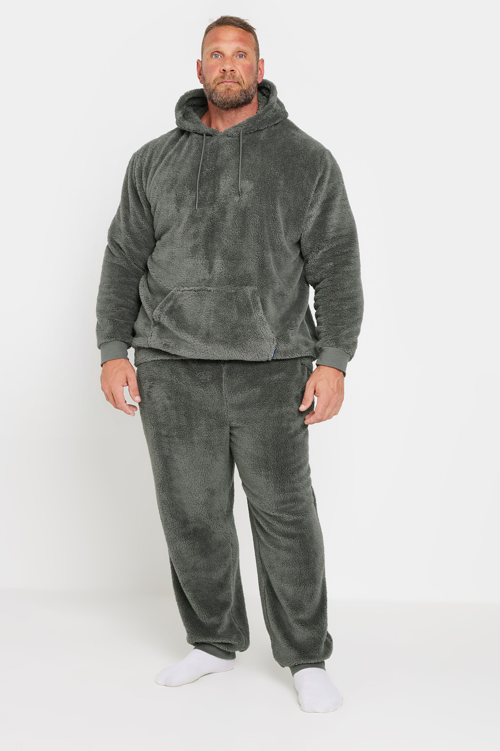 BadRhino Big & Tall Charcoal Grey Super Soft Borg Lounge Set | BadRhino 2