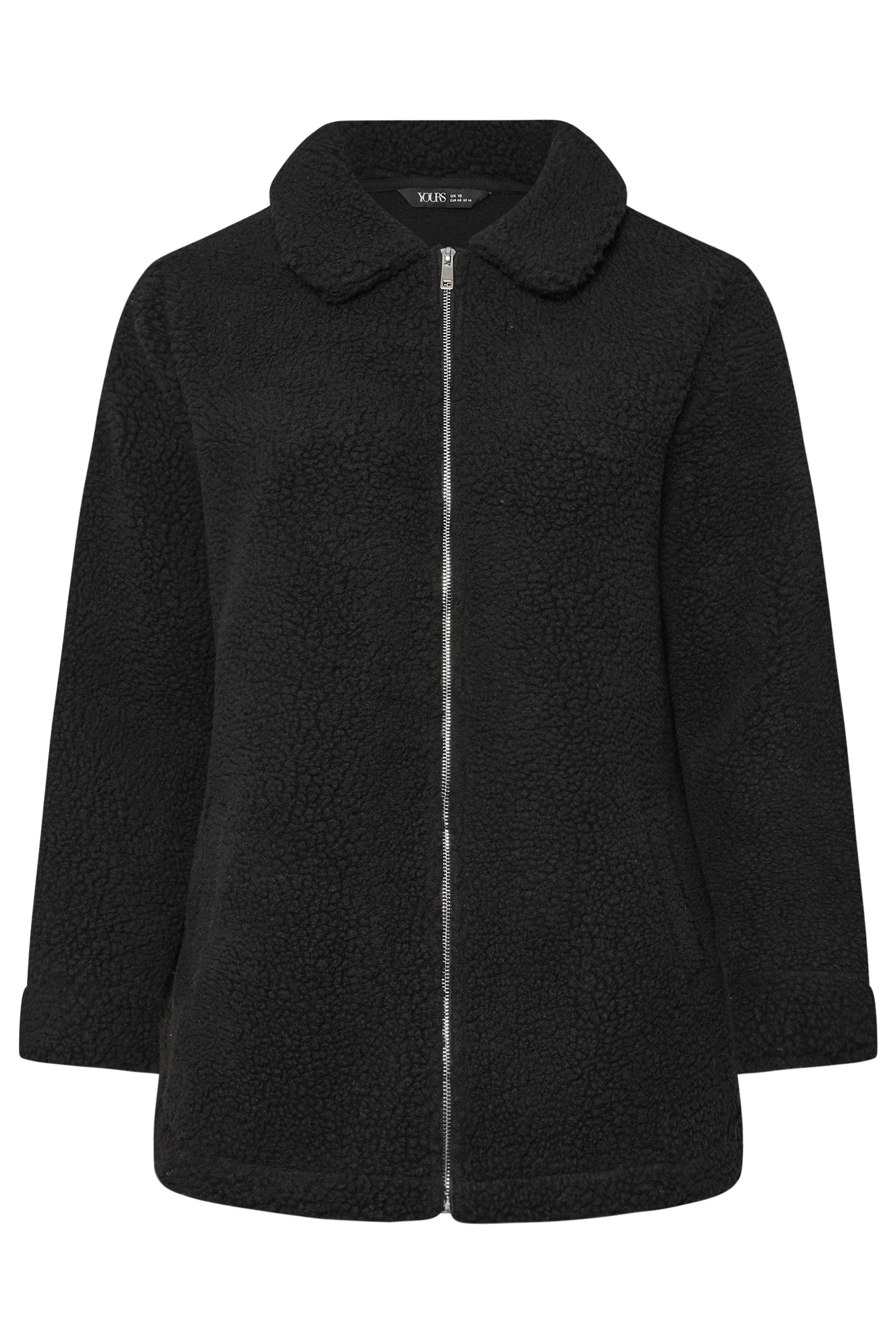 YOURS Plus Size Black Heavyweight Teddy Fleece | Yours Clothing  7