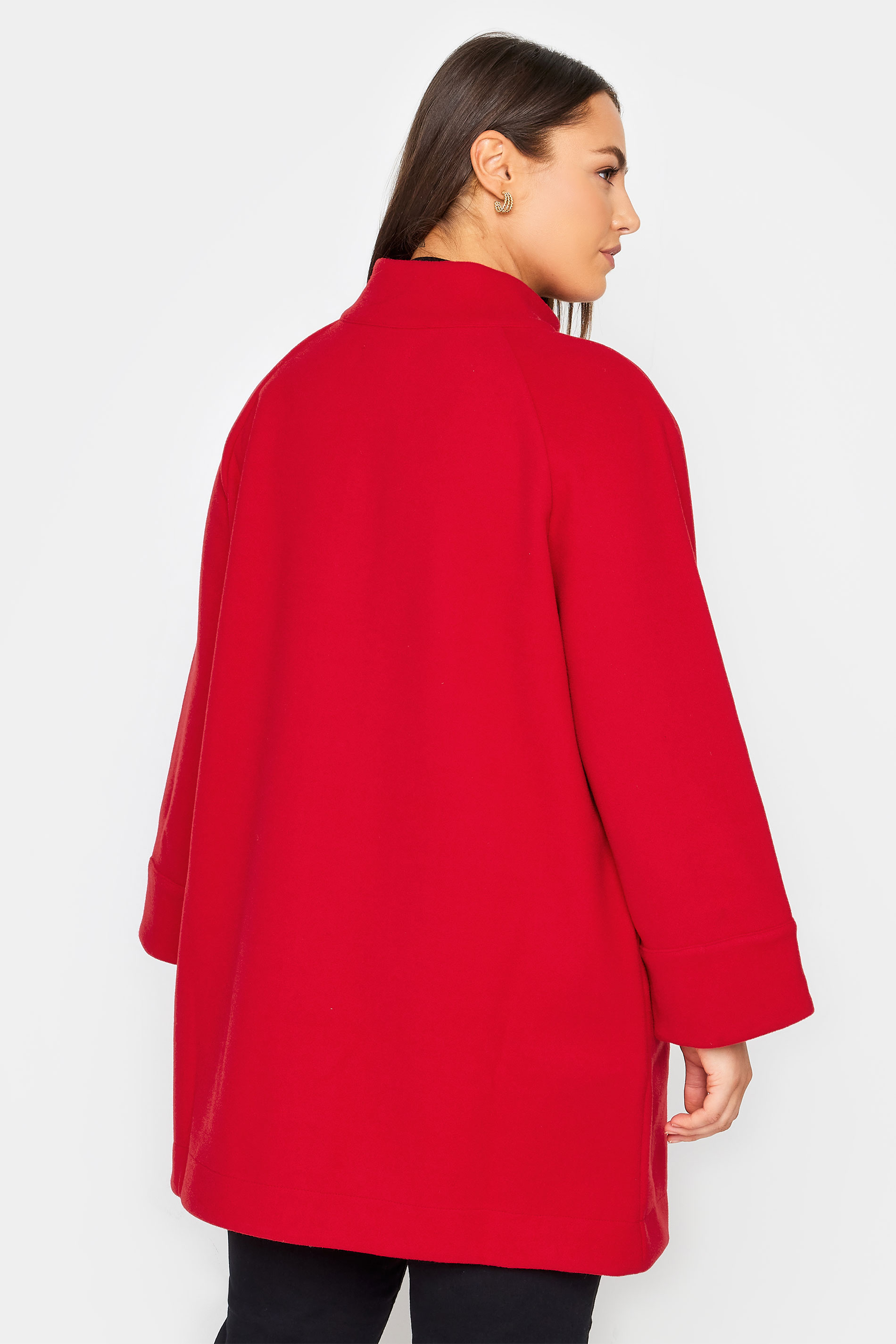 Manon Baptiste Red Funnel Collar Wide Sleeve Coat 3
