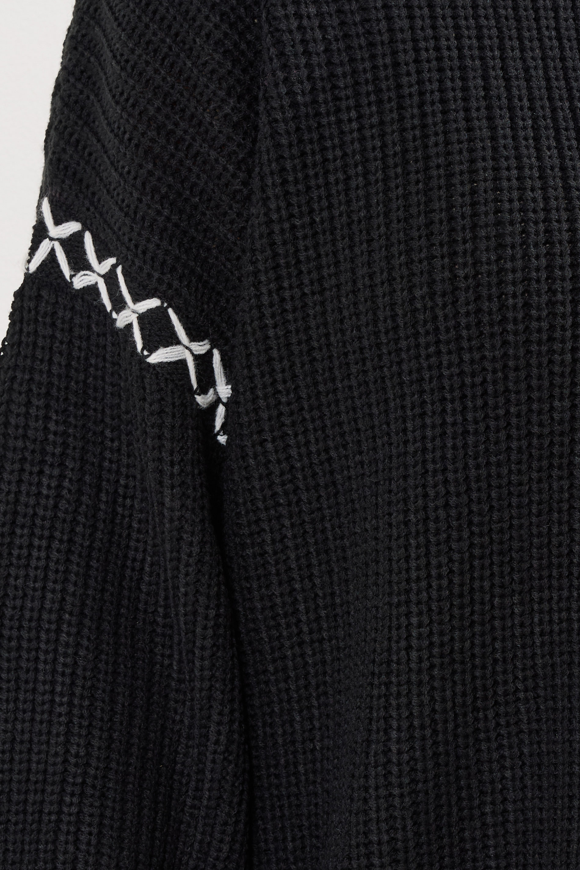 YOURS Plus Size Black Blanket Stitch Jumper | Yours Clothing 4