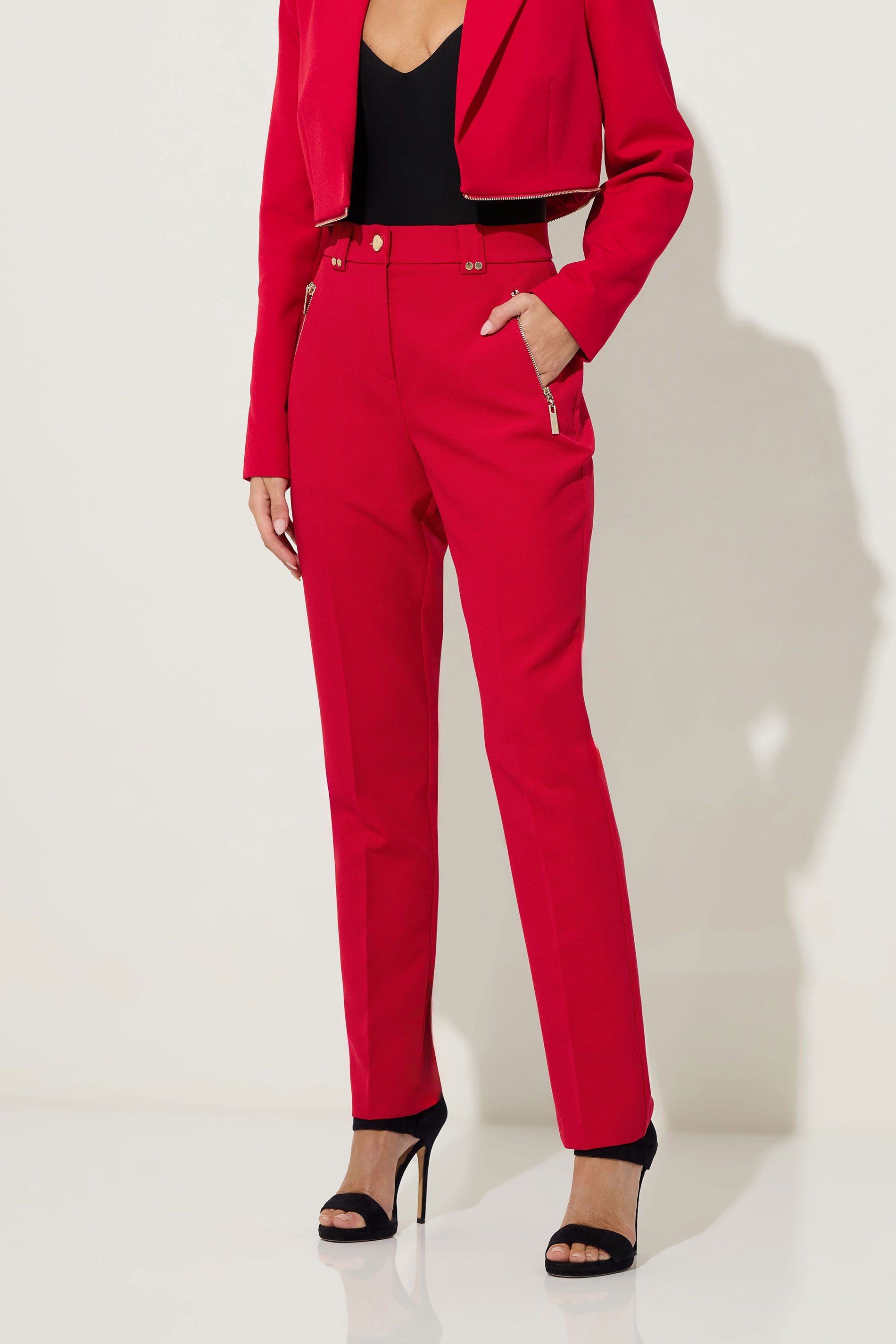 STAR Red Tailored Straight Leg Trousers | StarByJM 2