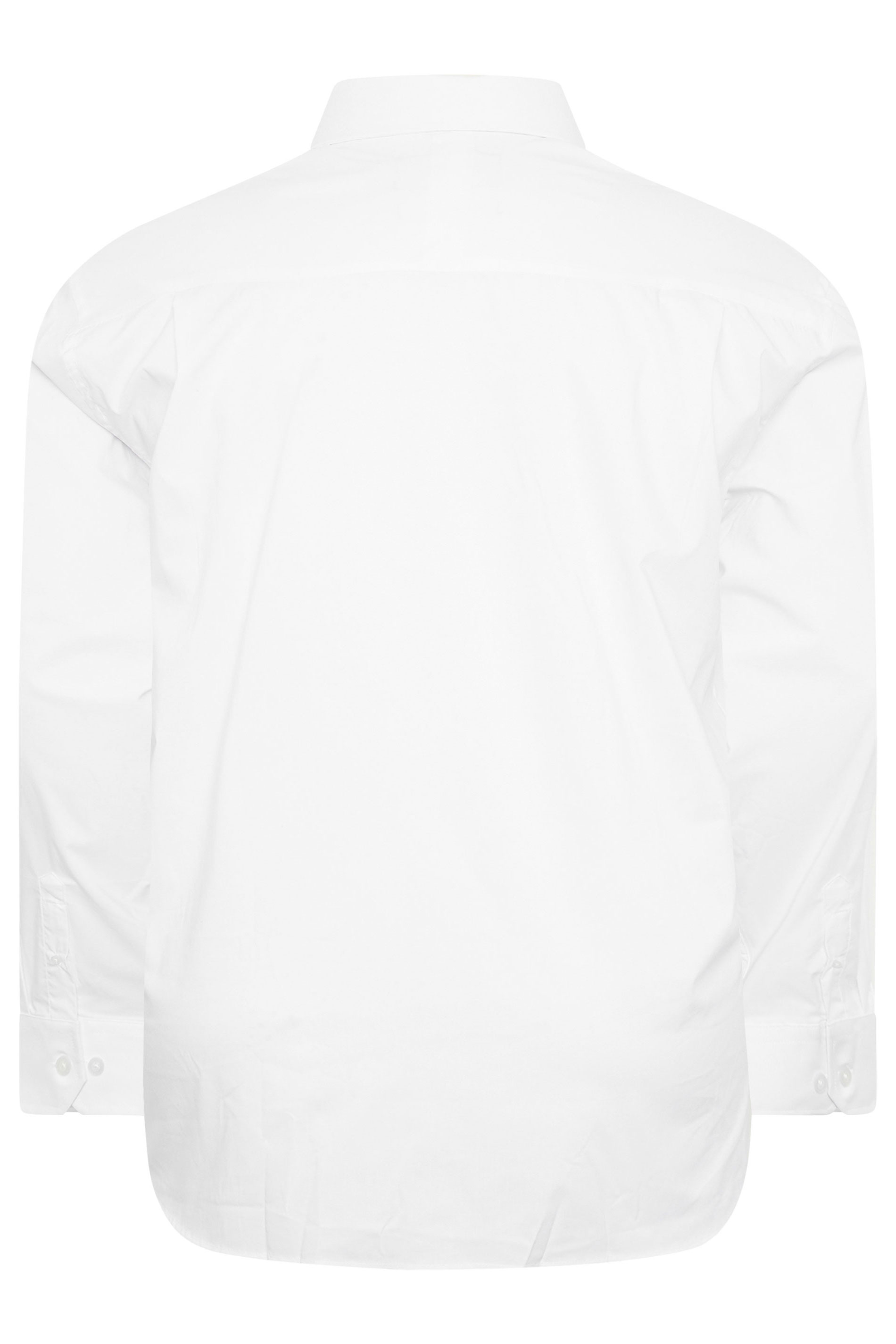 D555 Big & Tall White Long Sleeve Non Iron Stretch Shirt | BadRhino 4