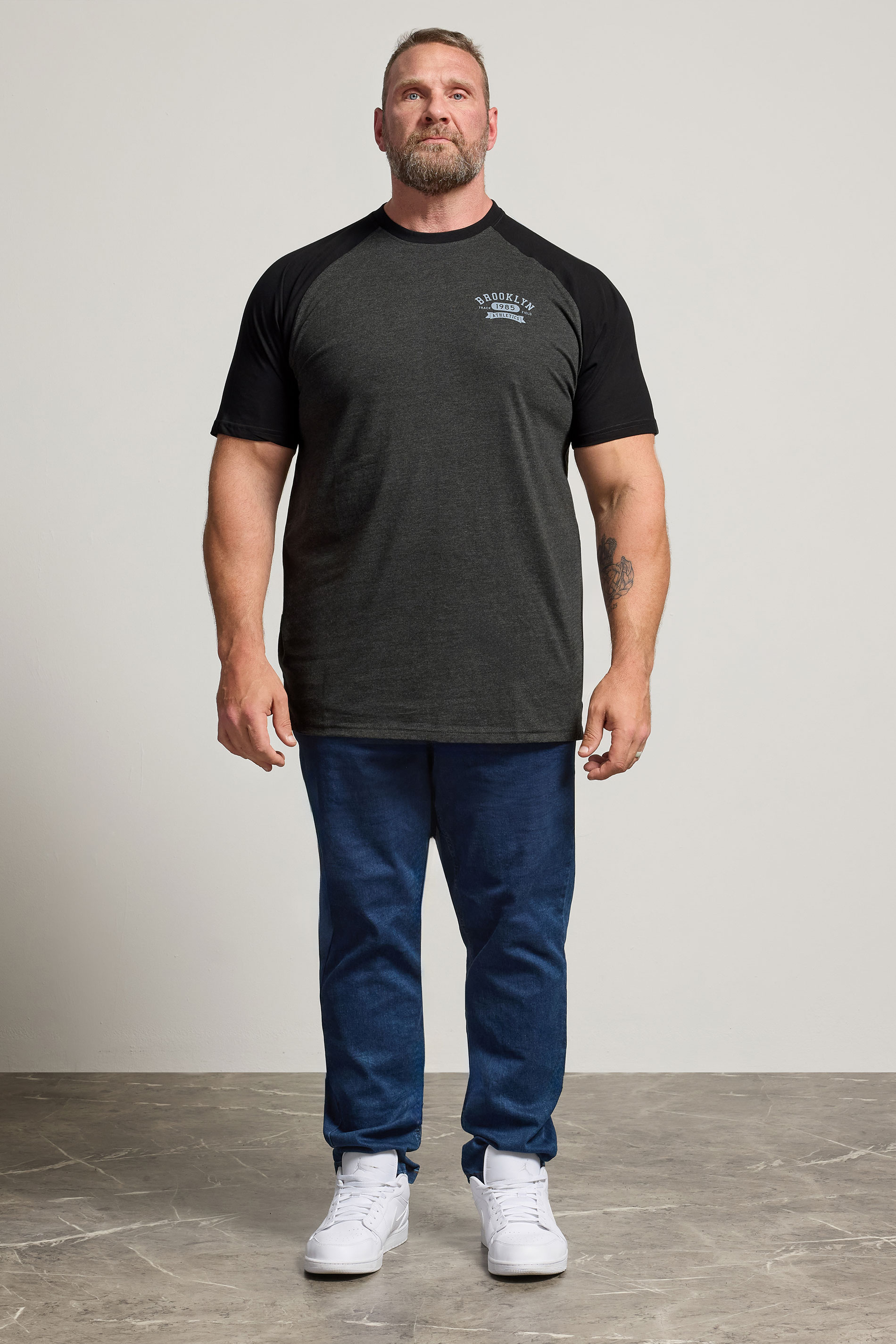 KAM Big & Tall Black 'Brooklyn' Raglan Tee | BadRhino 1