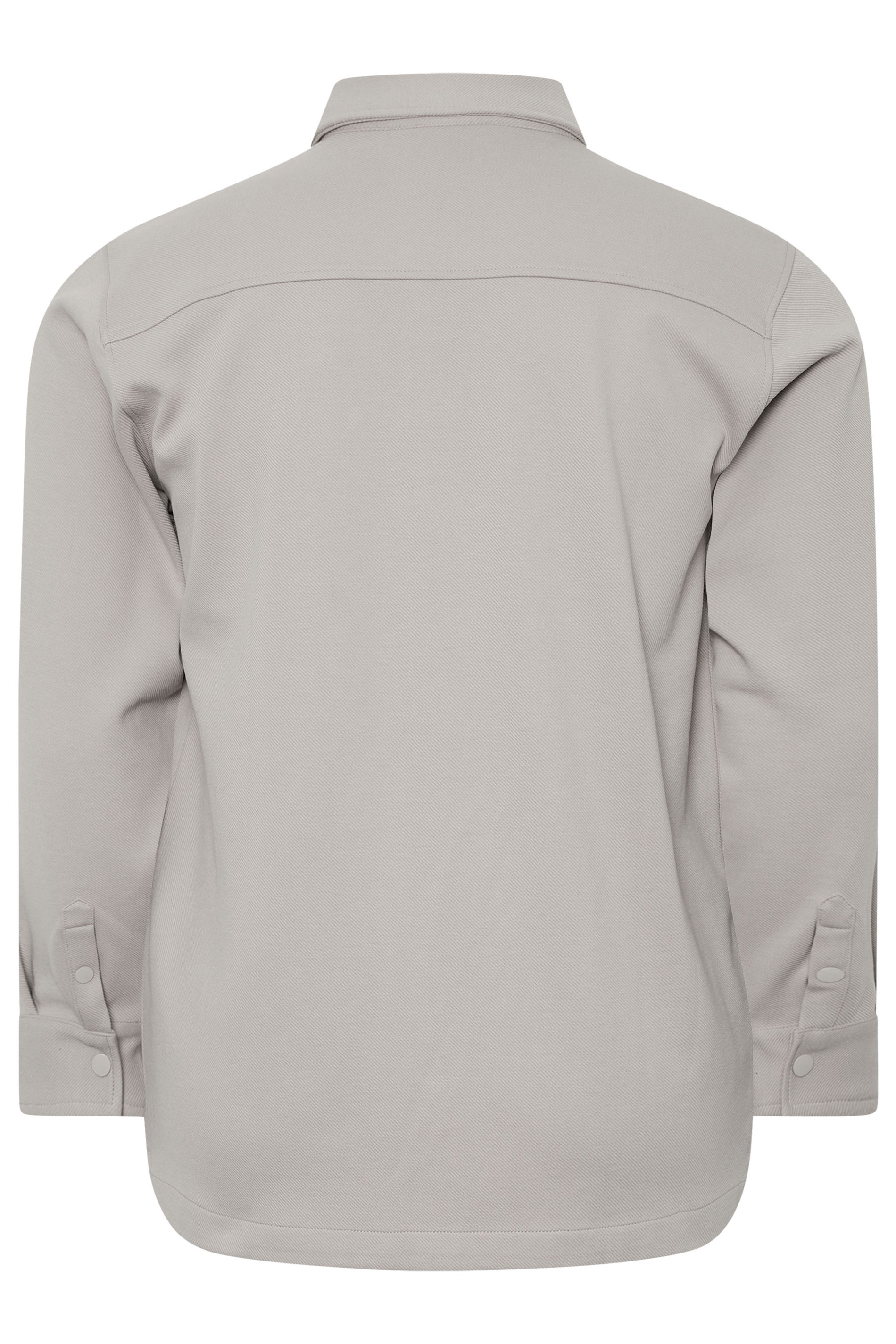 BadRhino Big & Tall Stone Grey Textured Jersey Shacket | BadRhino 7