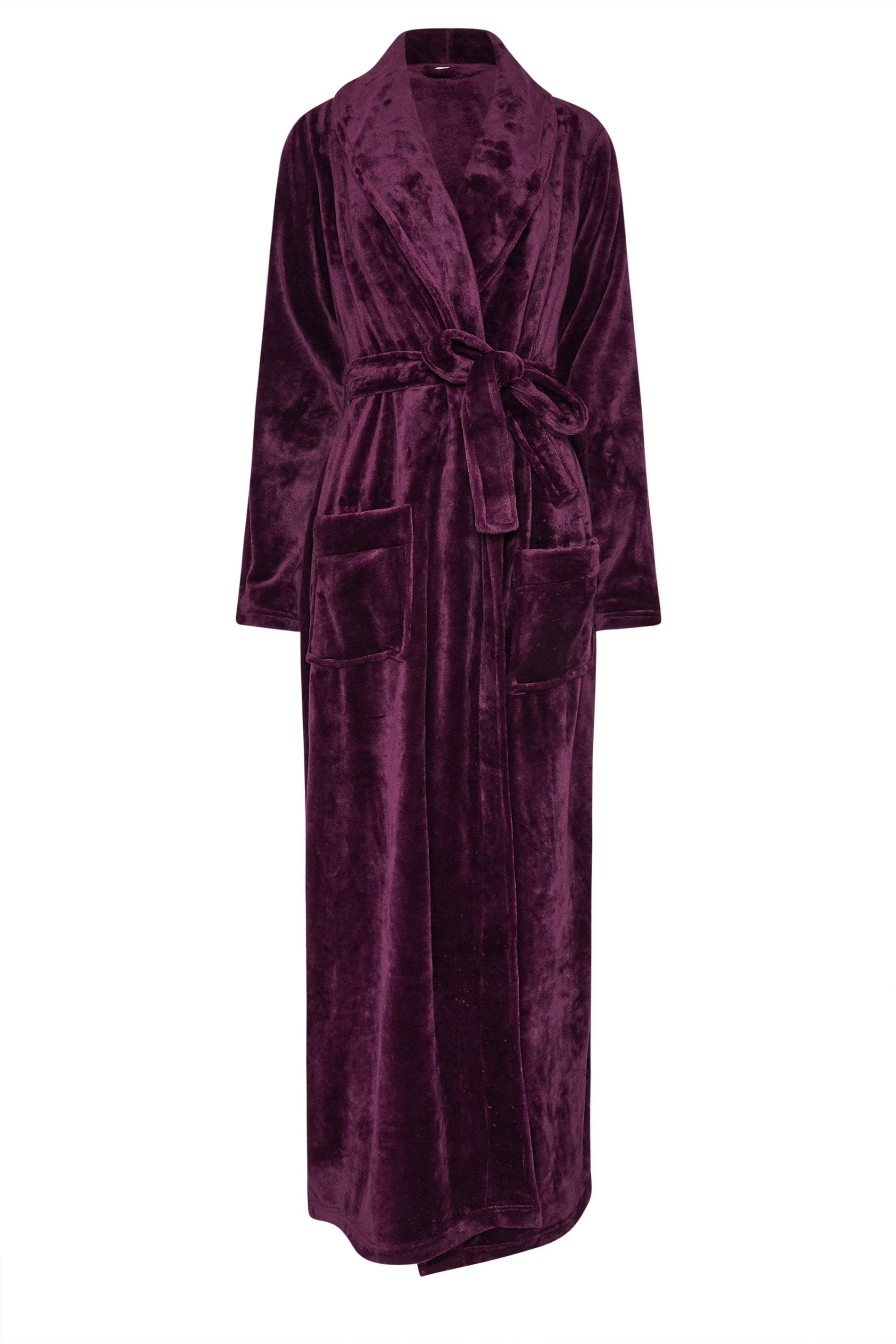 LTS Tall Burgundy Red Super Luxe Maxi Dressing Gown | Long Tall Sally 6
