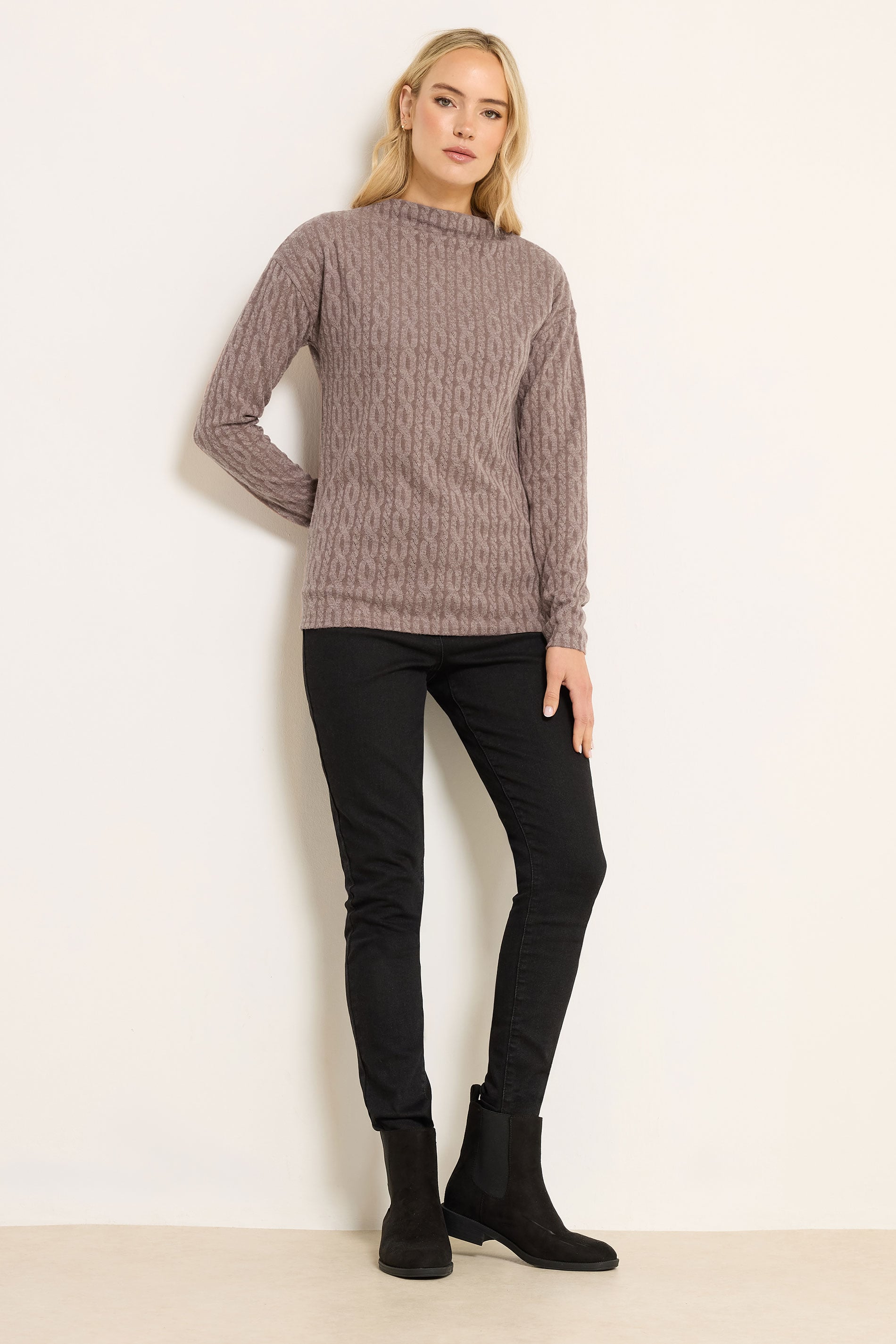 LTS Tall Light Pink Knit Funnel Top | Long Tall Sally 1