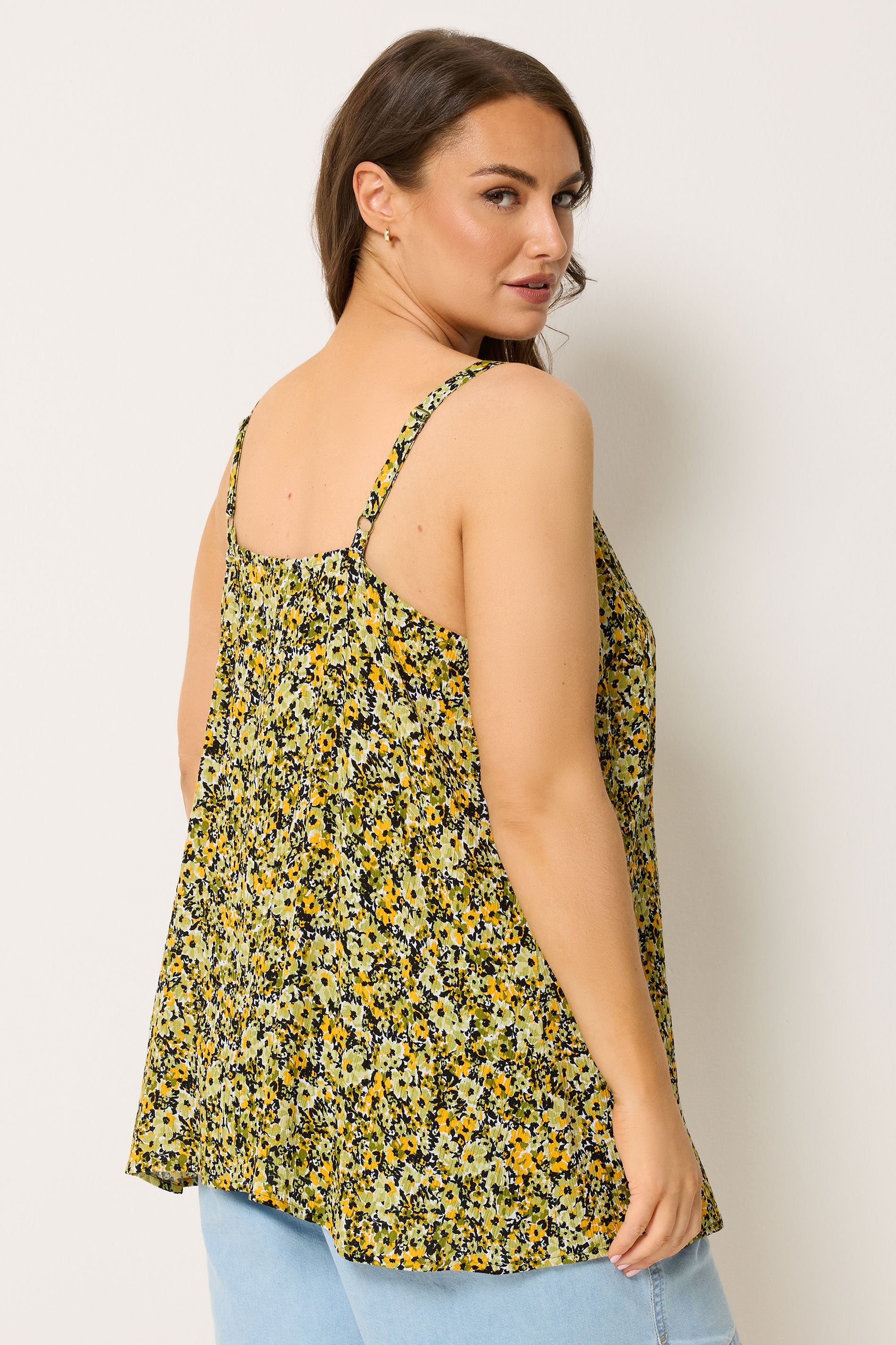 YOURS Plus Size Green Floral Vest Top | Yours Clothing 2