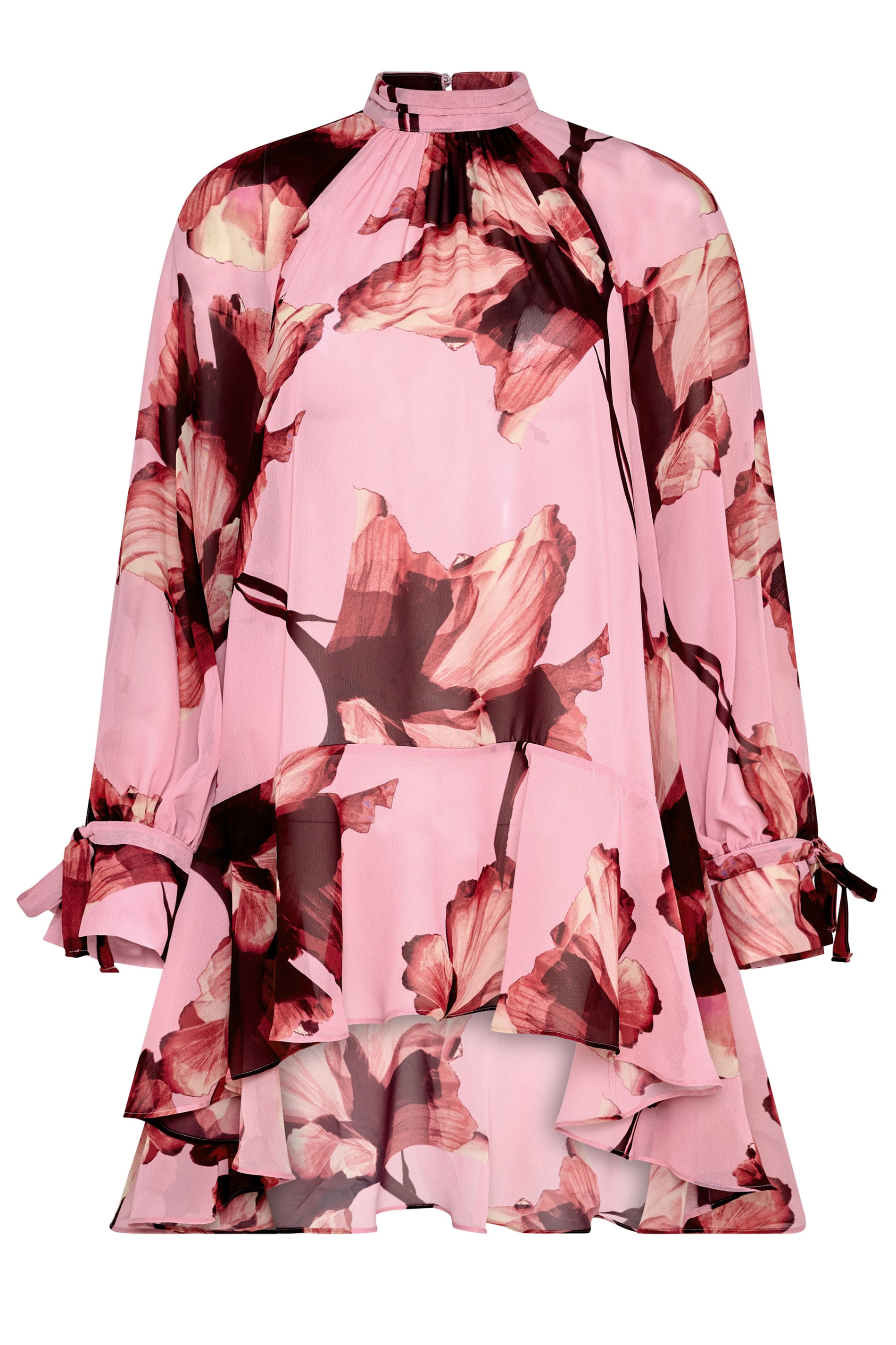 STAR Pink Floral Print Dipped Hem Tunic Top | StarByJM 1