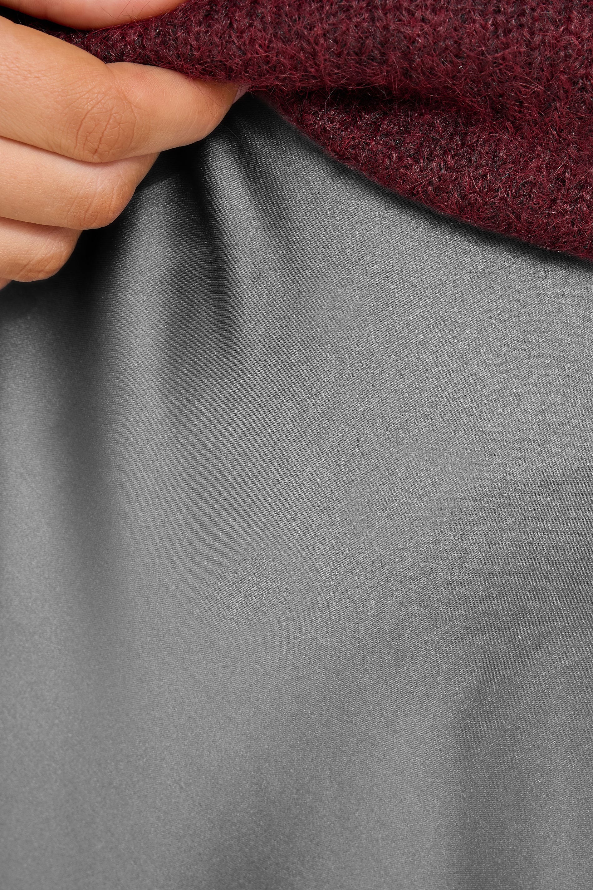 EVANS Plus Size Grey Satin Slip-On Midi Skirt | Evans 4
