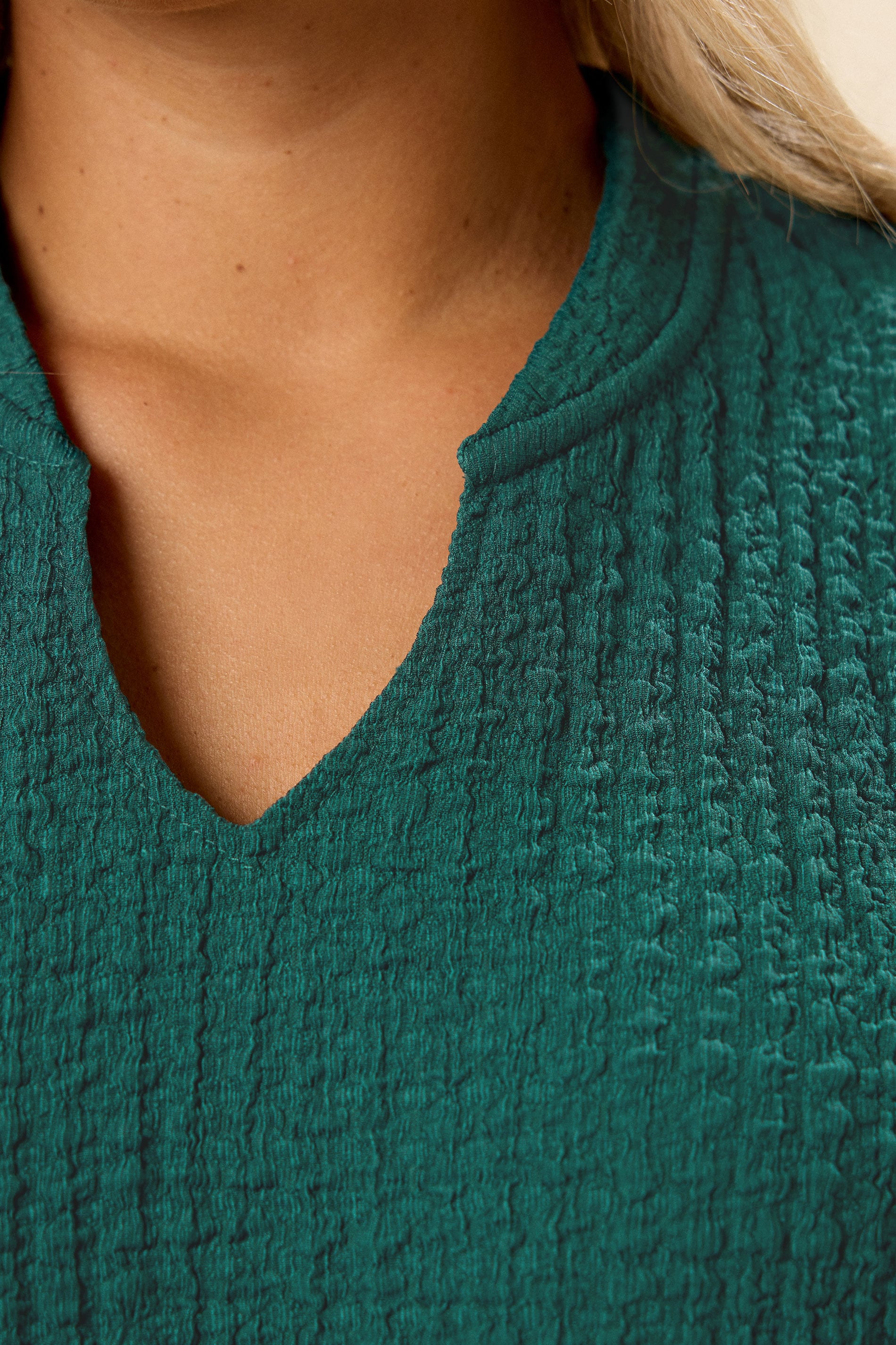 YOURS Plus Size Teal Green Belted Textured Tunic Top | Yours Clothing 4