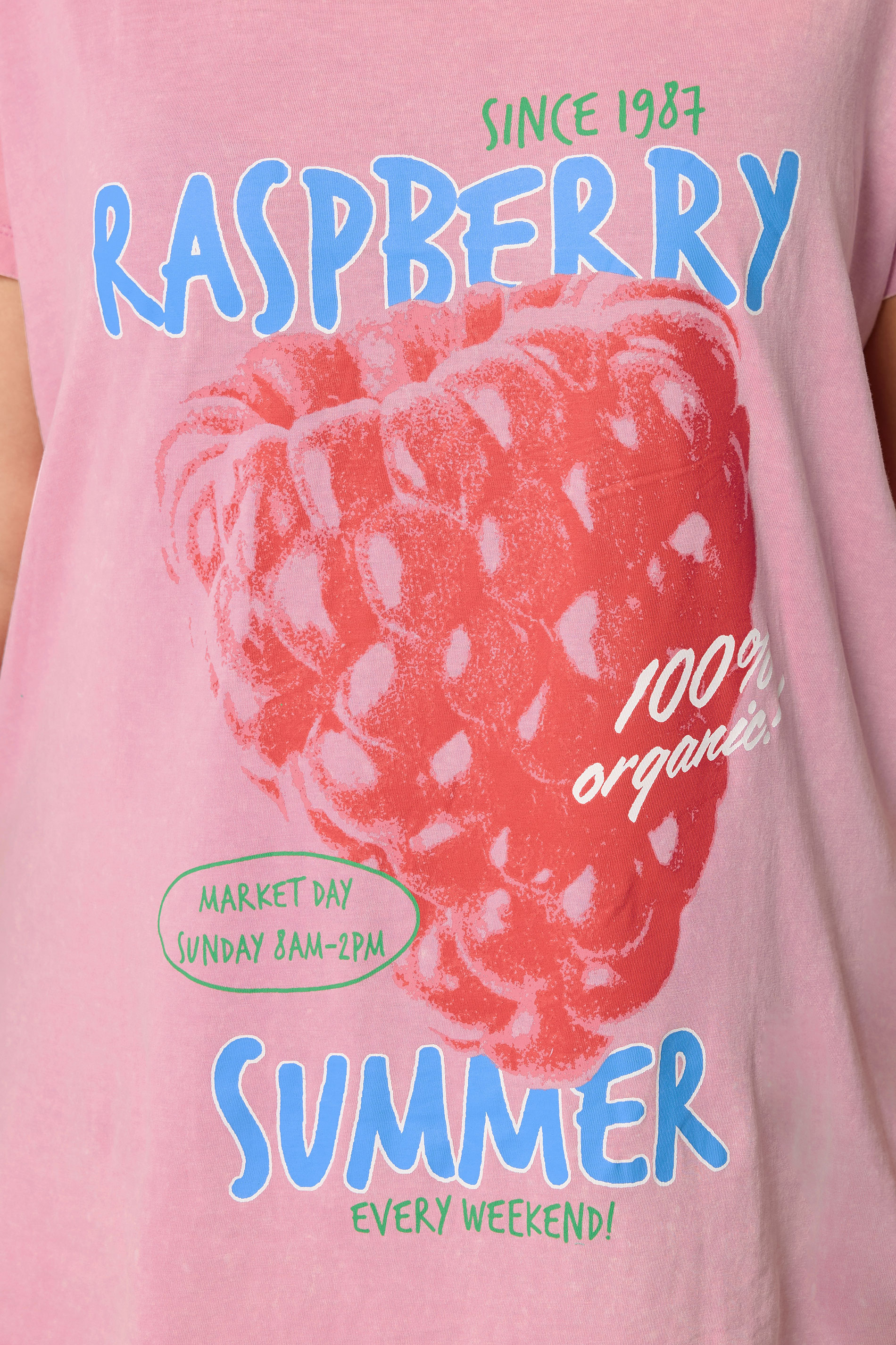 YOURS Plus Size Pink Acid Wash 'Raspberry Summer' T-Shirt | Yours Clothing 4